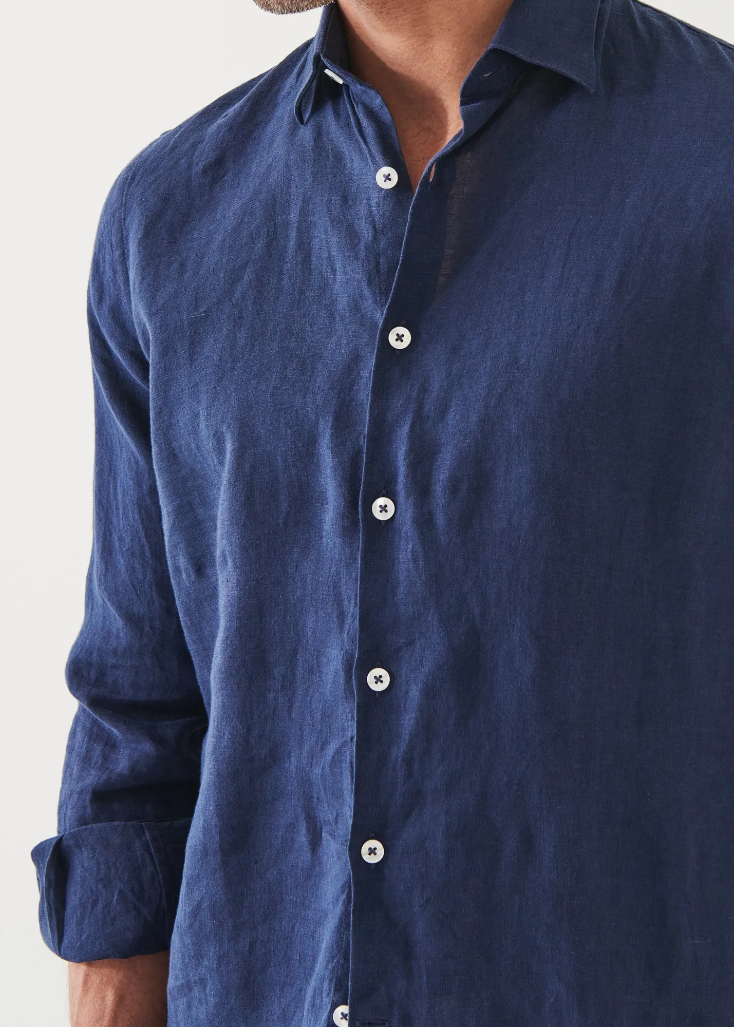 LINEN CHAMBRAY SHIRT - > Lightweight Linen Chambray Shirt