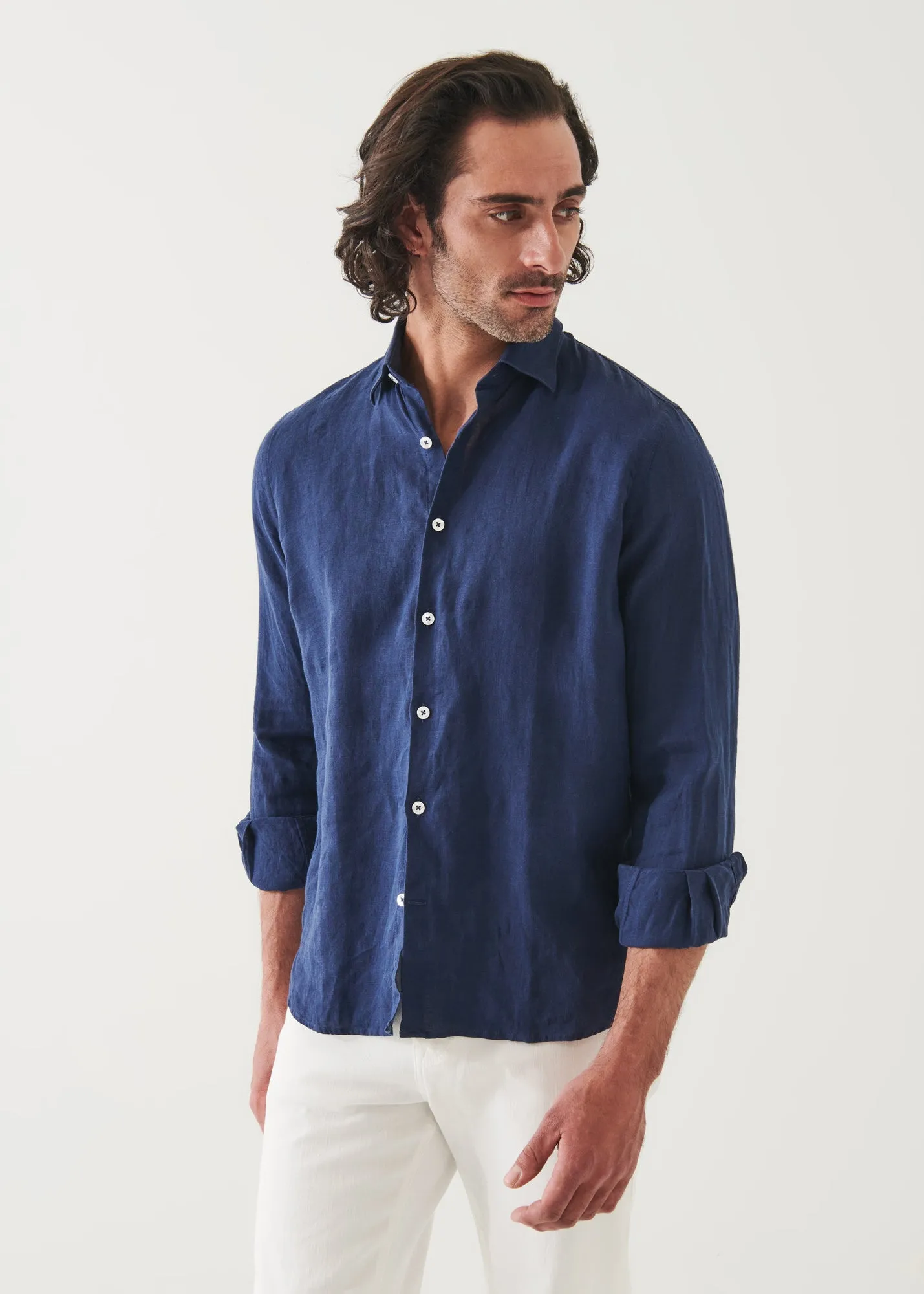 LINEN CHAMBRAY SHIRT - > Lightweight Linen Chambray Shirt