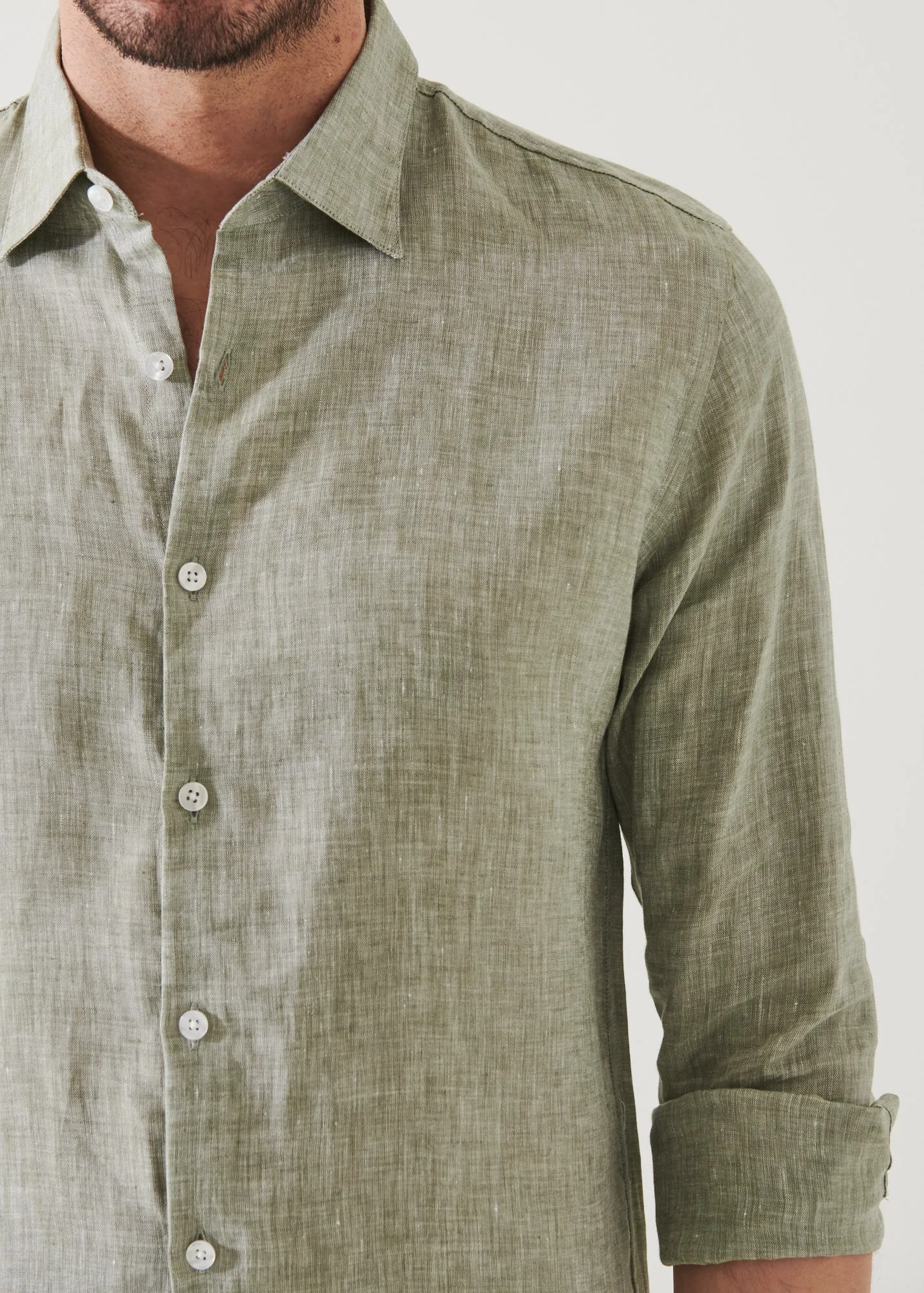 LINEN CHAMBRAY SHIRT - > Lightweight Linen Chambray Shirt