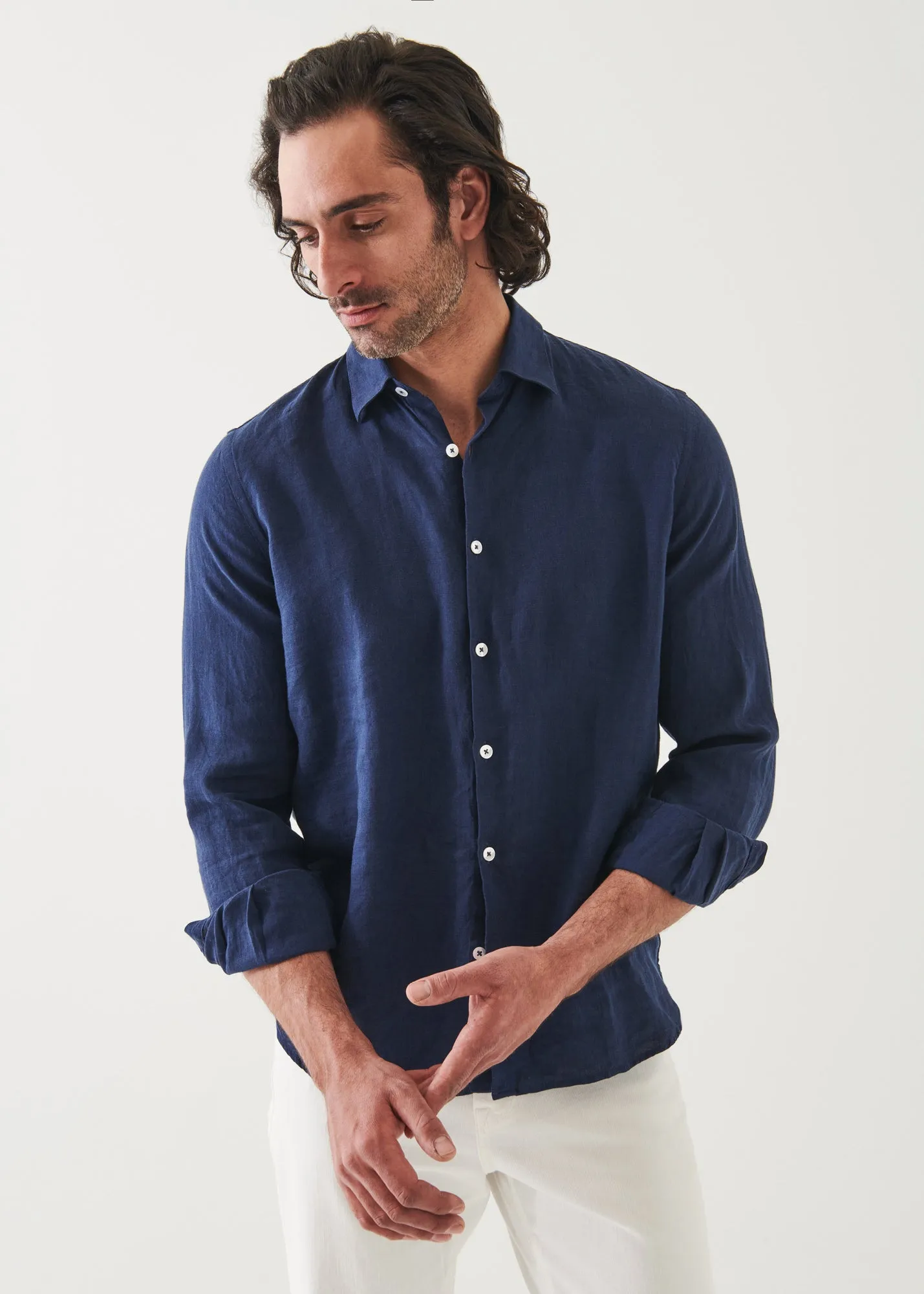 LINEN CHAMBRAY SHIRT - > Lightweight Linen Chambray Shirt