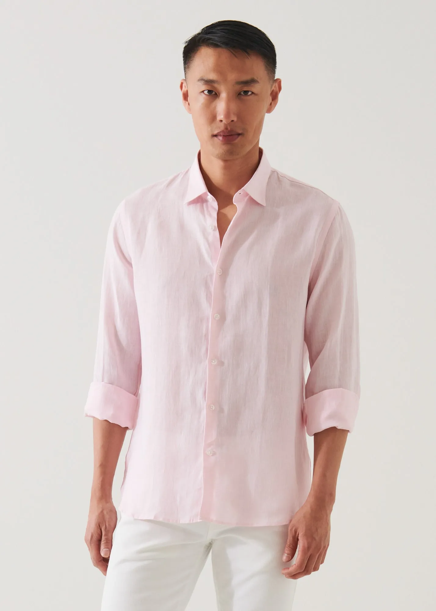 LINEN CHAMBRAY SHIRT - > Lightweight Linen Chambray Shirt