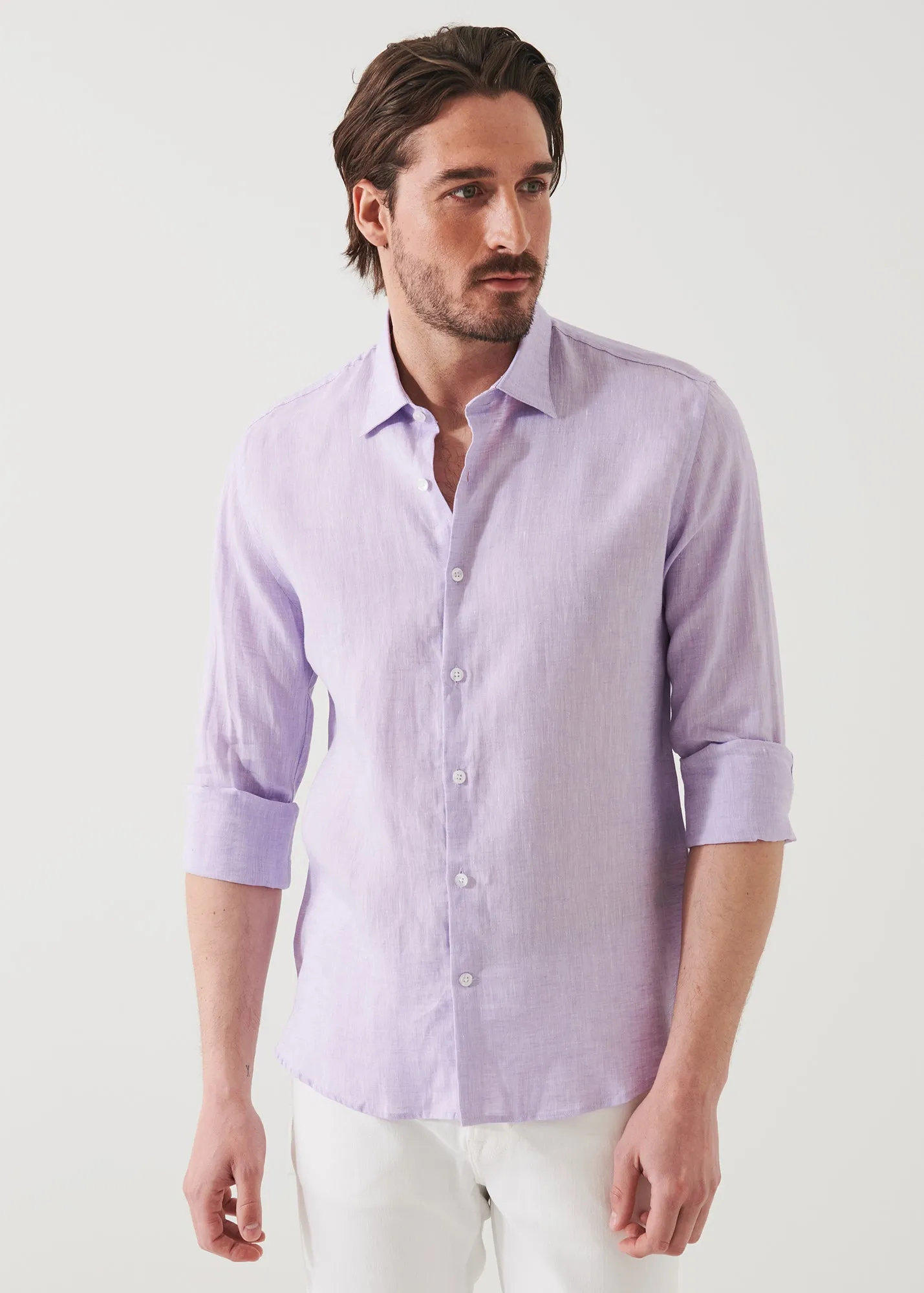 LINEN CHAMBRAY SHIRT - > Lightweight Linen Chambray Shirt