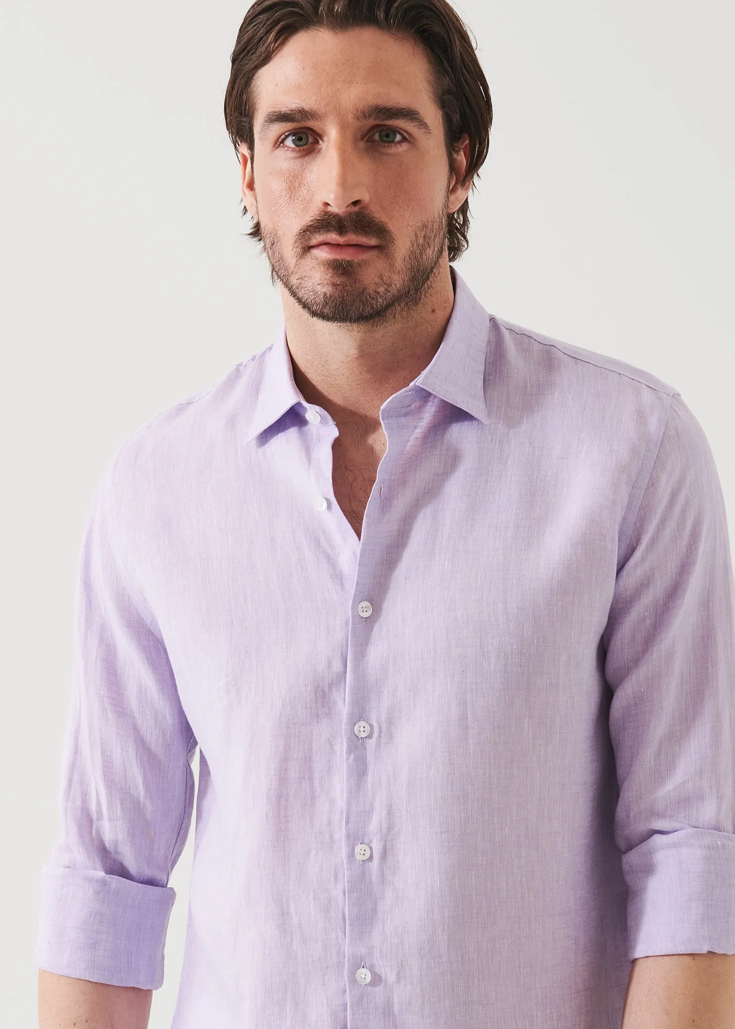 LINEN CHAMBRAY SHIRT - > Lightweight Linen Chambray Shirt