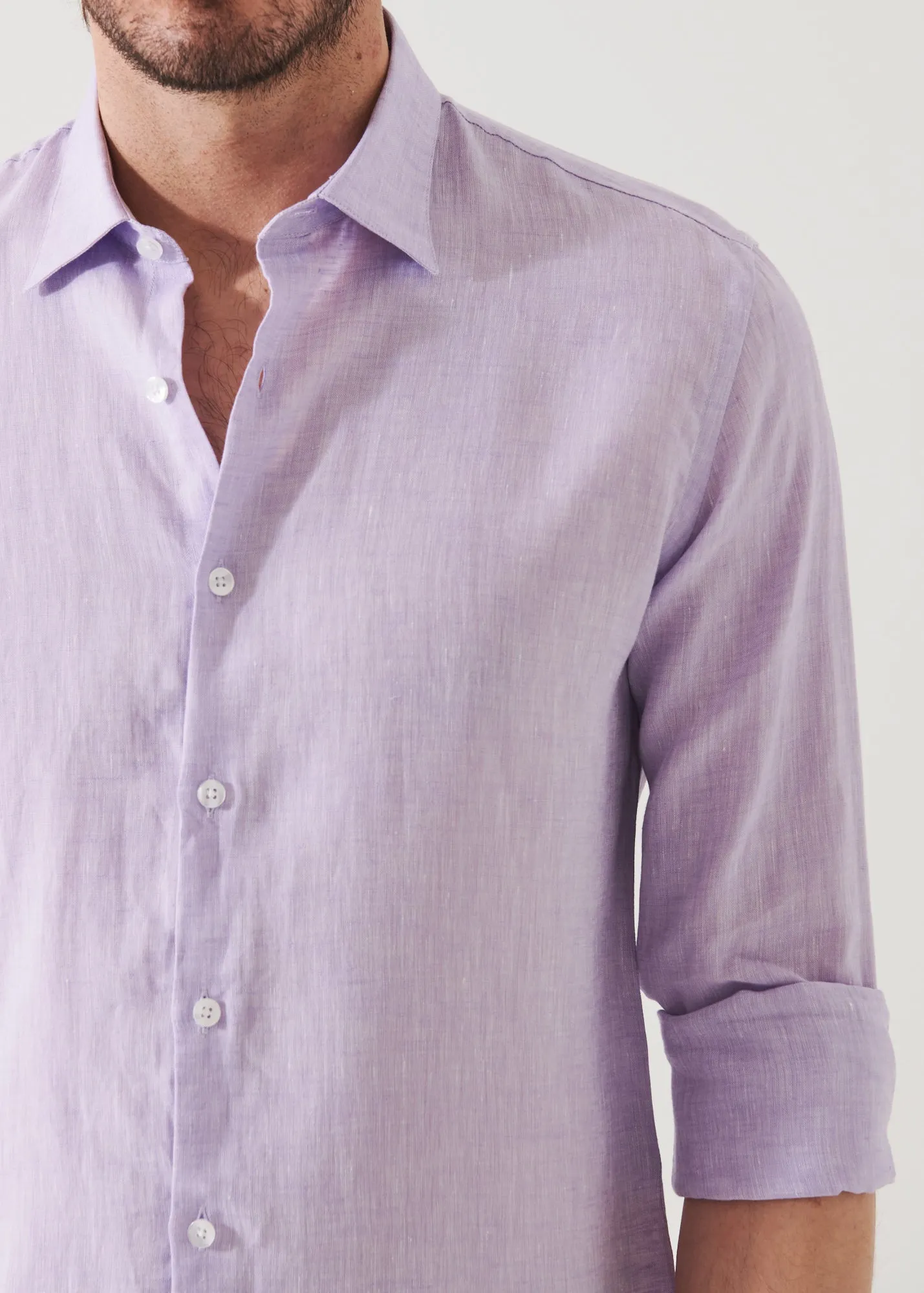 LINEN CHAMBRAY SHIRT - > Lightweight Linen Chambray Shirt