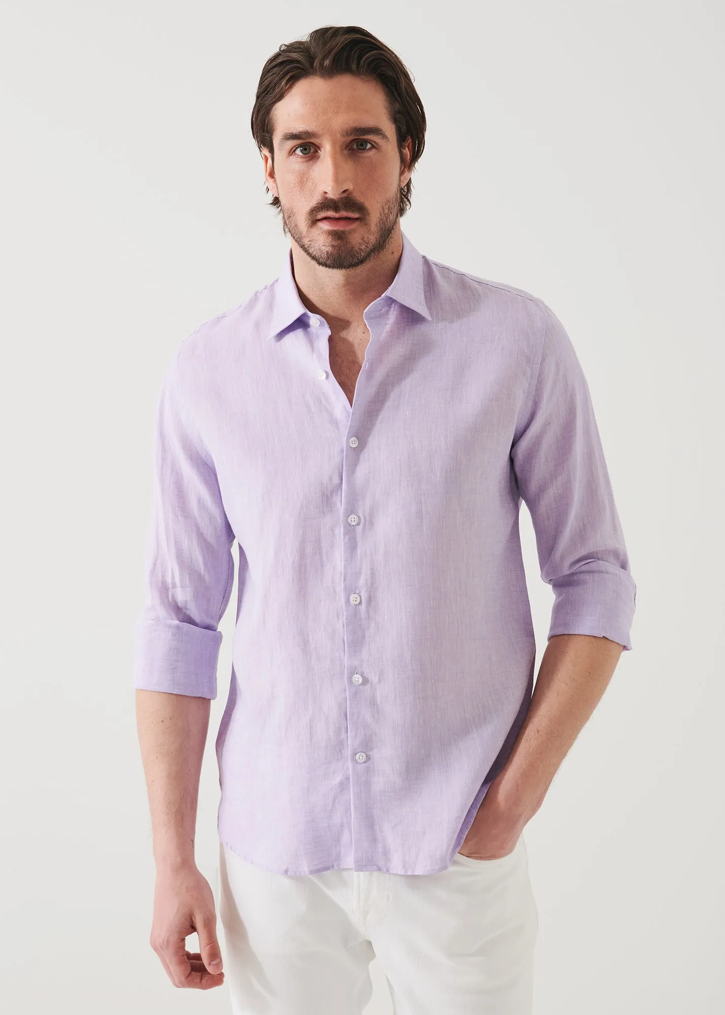 LINEN CHAMBRAY SHIRT - > Lightweight Linen Chambray Shirt