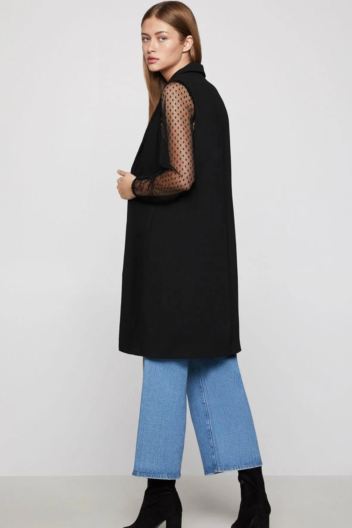 Long Sleeveless Duster Coat