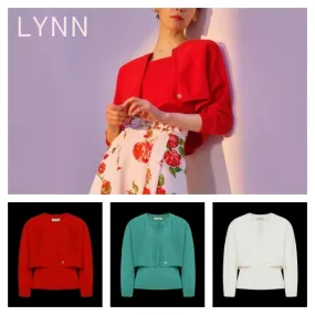 LYNN Long Sleeves Plain Elegant Style Cardigans