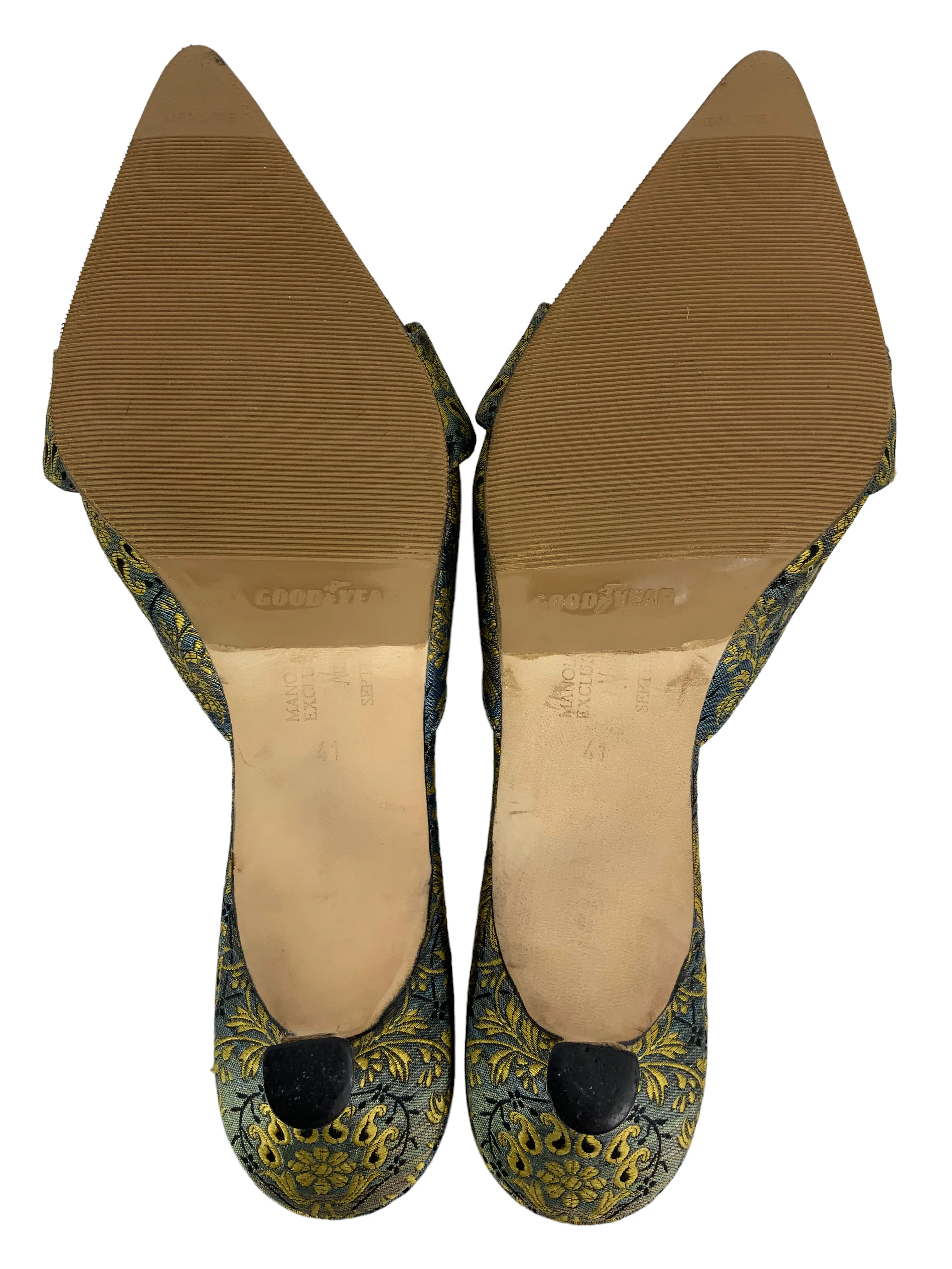 Manolo Blahnik Printed Jacquard Embellished Pumps Size 11 -> Manolo Blahnik Embellished Pumps Size 11 Printed Jacquard