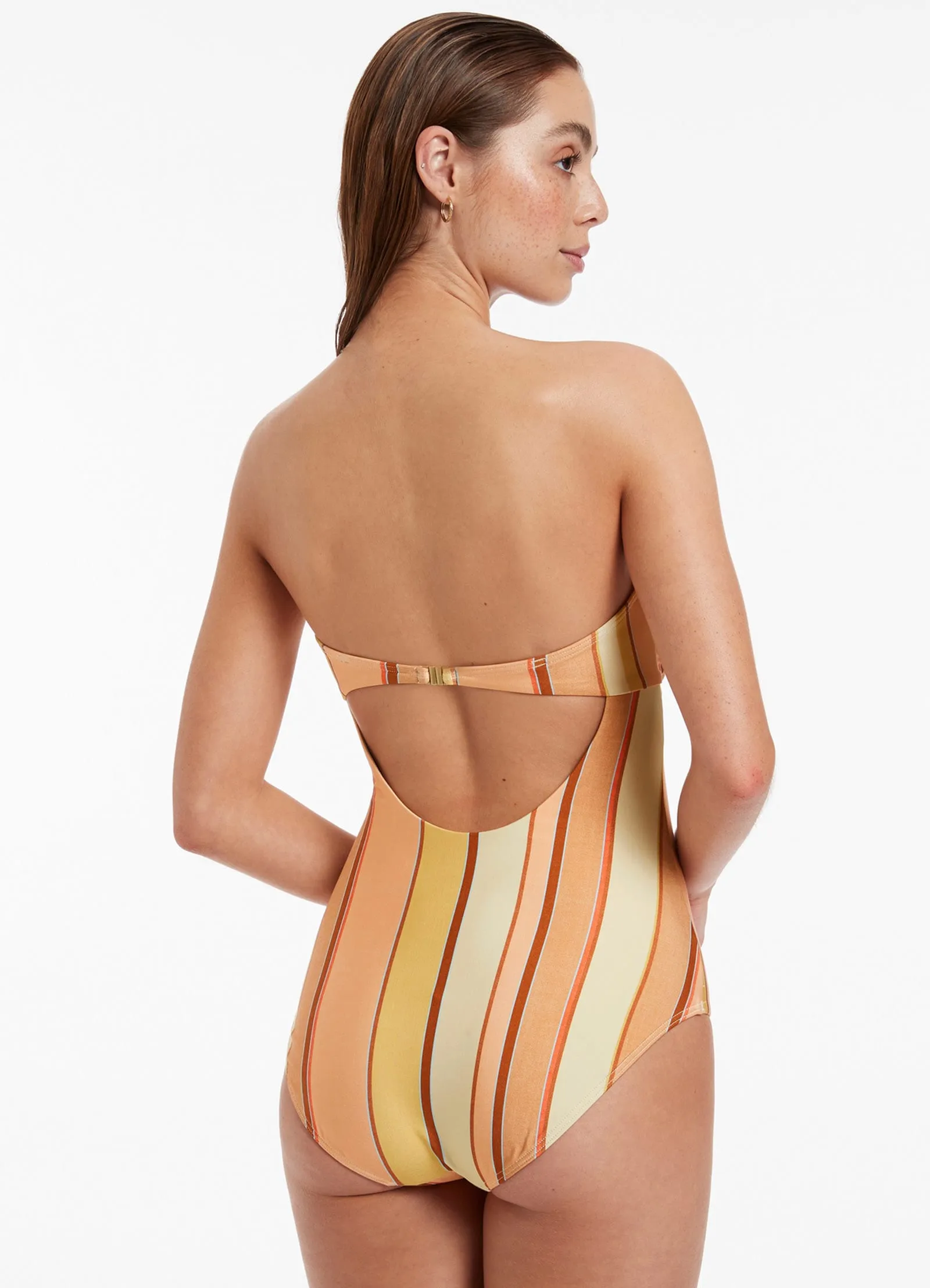 Marigold Fira Stripe Bandeau One Piece