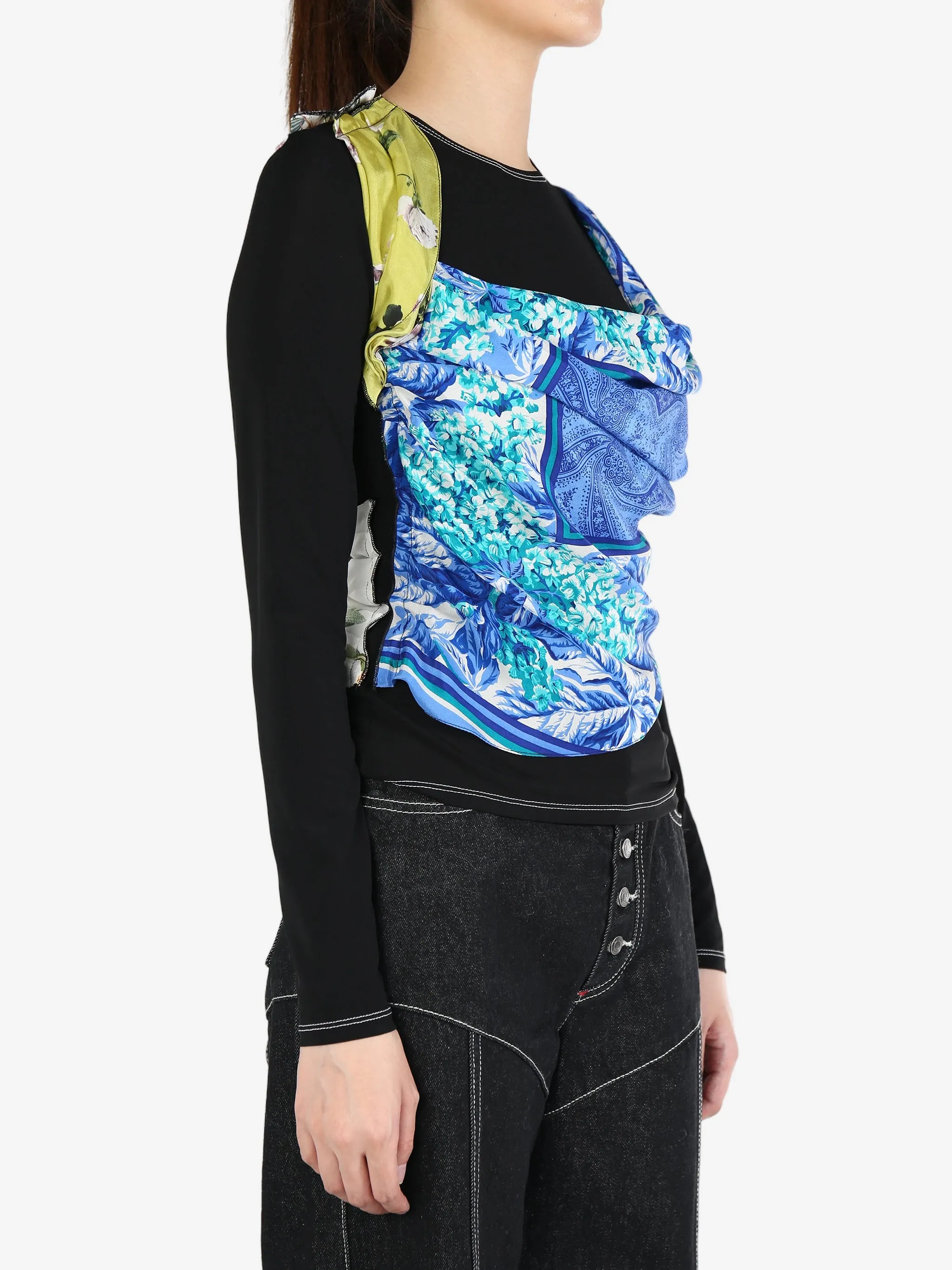 MARINE SERRE - Sustainable Silk Scarves Draped Top for Women