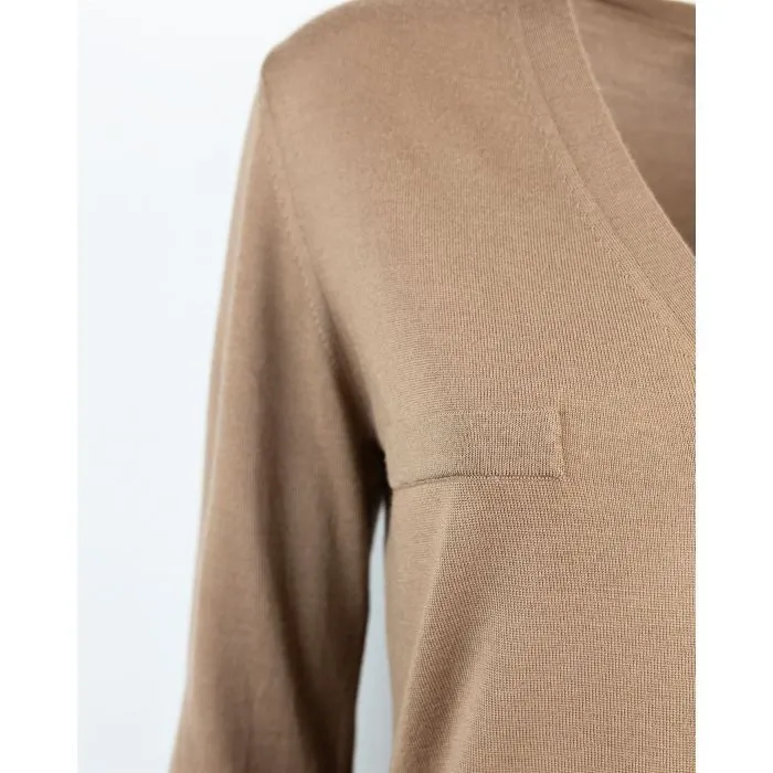 Max Mara Wool Long Sleeves Cardigans - Elegant Plain Office Style