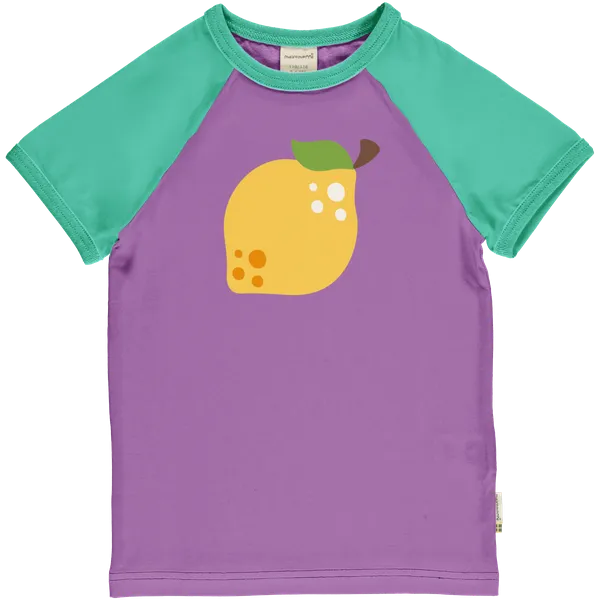 Maxomorra Lemon Printed Organic Cotton Short Sleeve Top