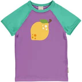 Maxomorra Lemon Printed Organic Cotton Short Sleeve Top