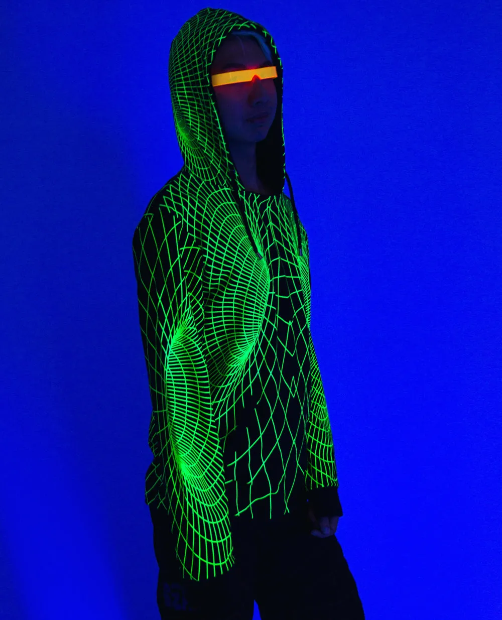 Men's Black Futuristic Hoodie