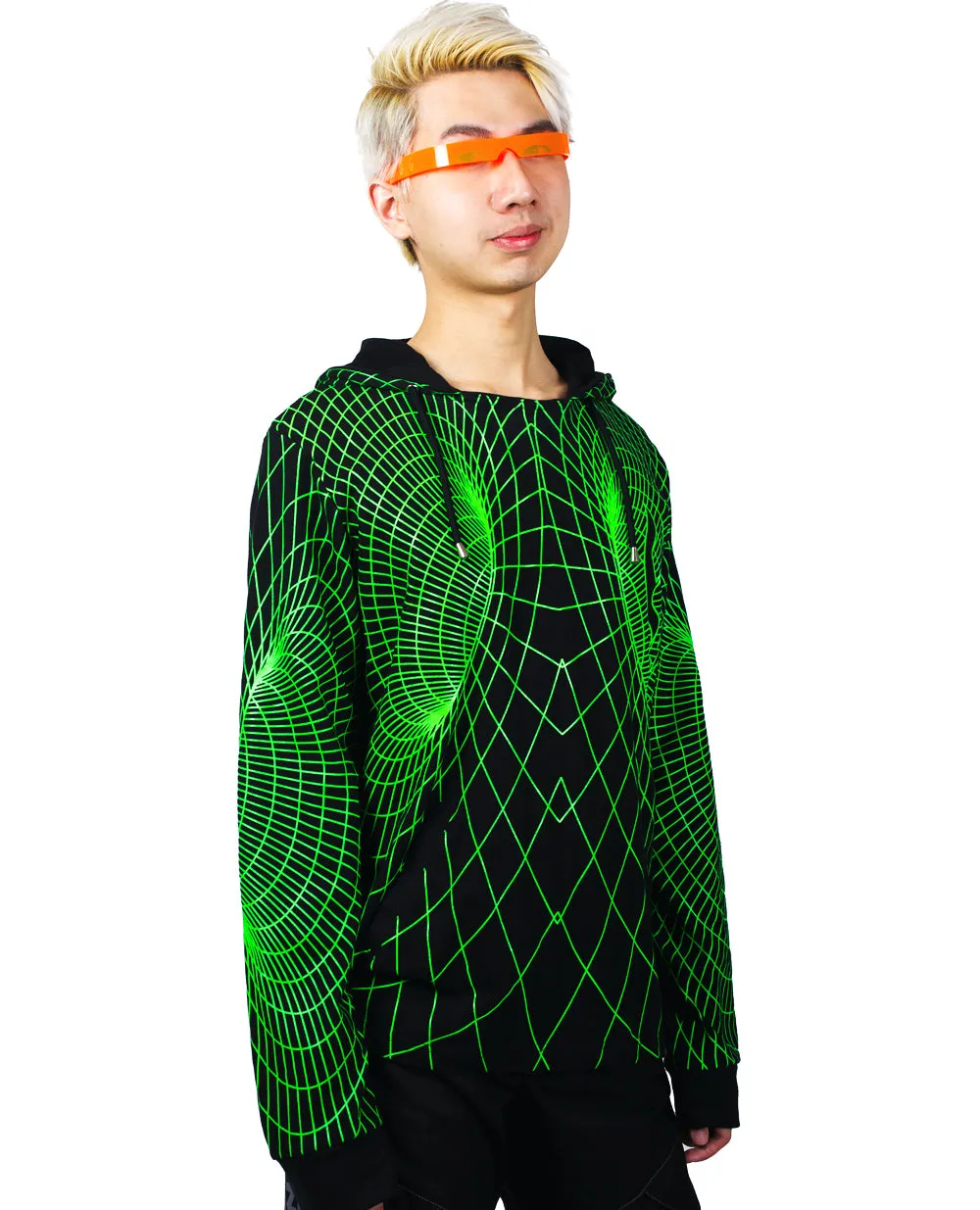 Men's Black Futuristic Hoodie