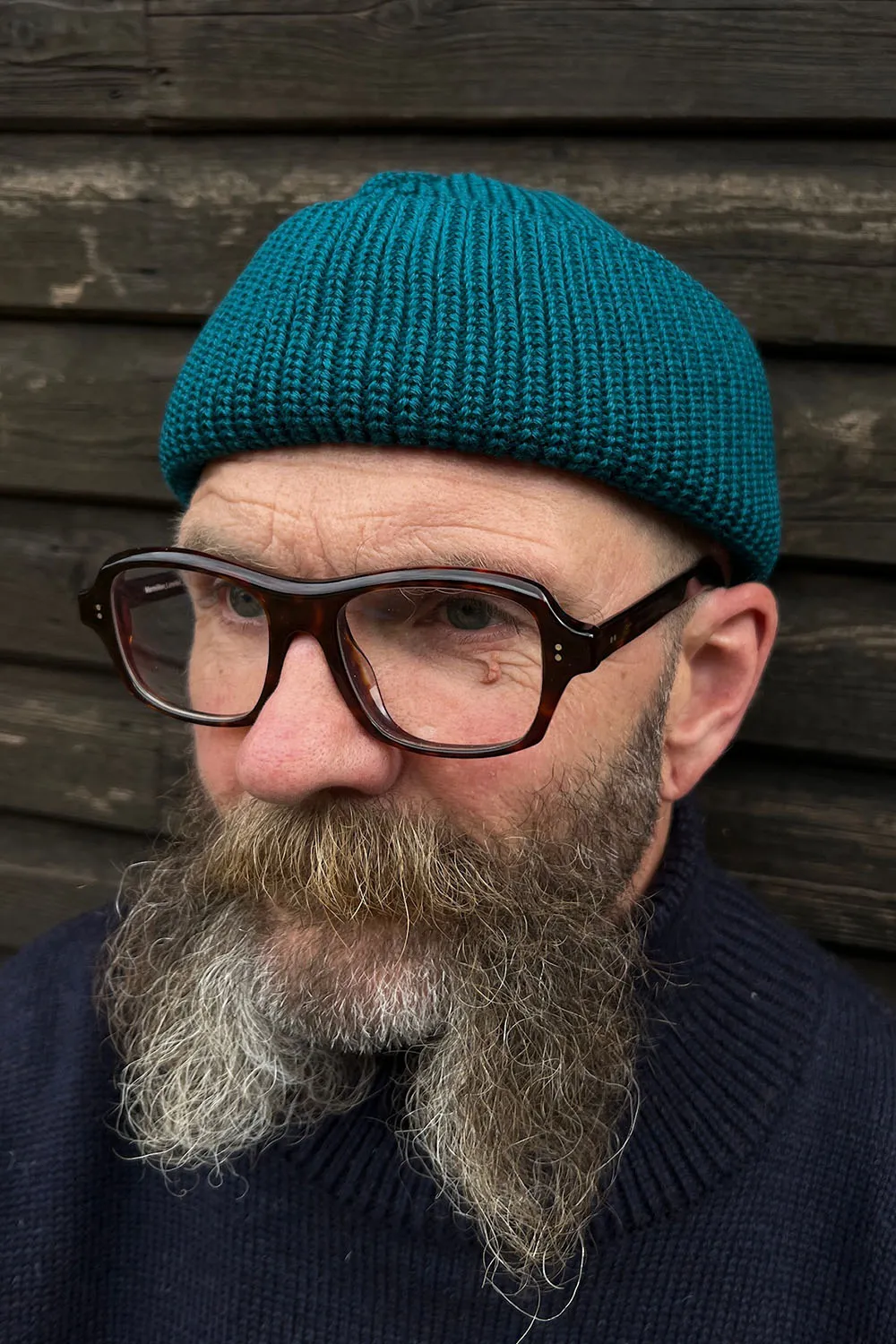 Merino Bifold Beanie in Teal