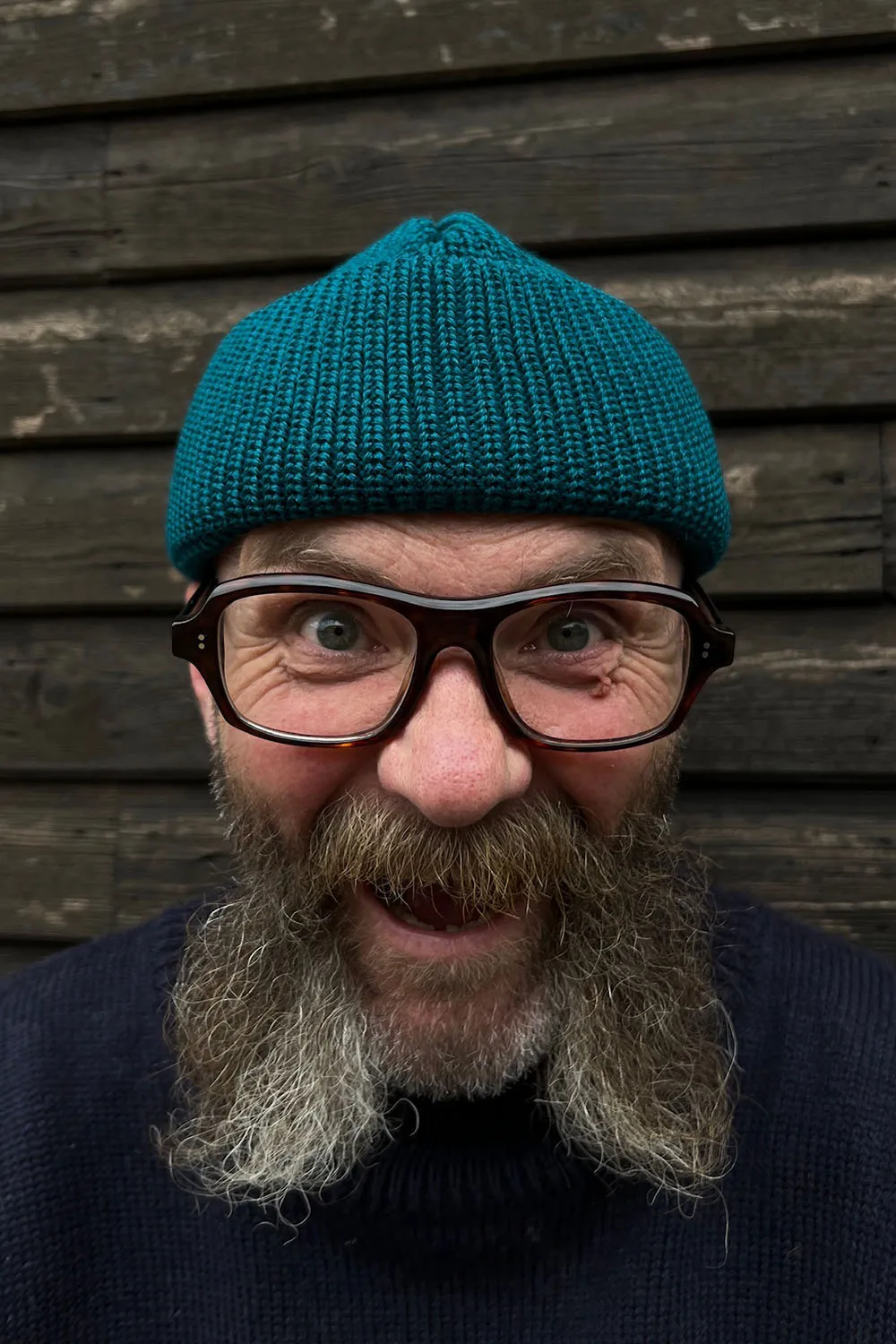 Merino Bifold Beanie in Teal