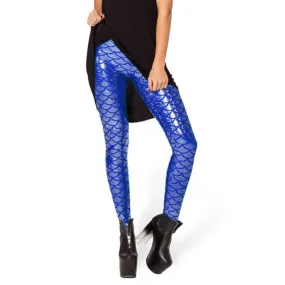 Mermaid Fish Scale Leggings Jeggings - Women's Skinny Pants in 9 Colors