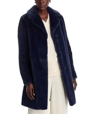 Mid Length Faux Fur Coat Herno