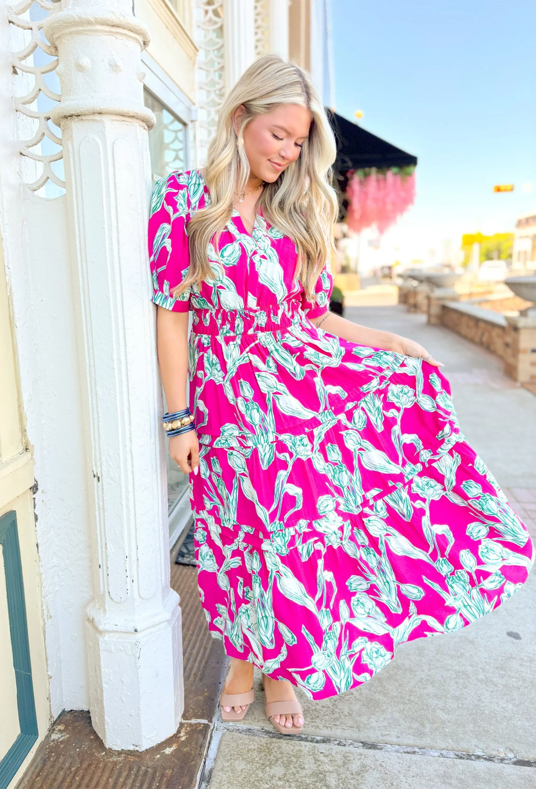 Midi Floral Dress for Garden Strolls