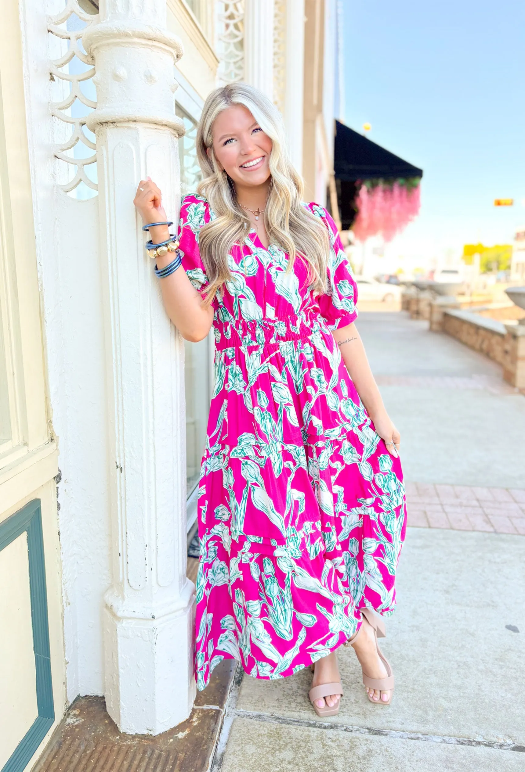 Midi Floral Dress for Garden Strolls