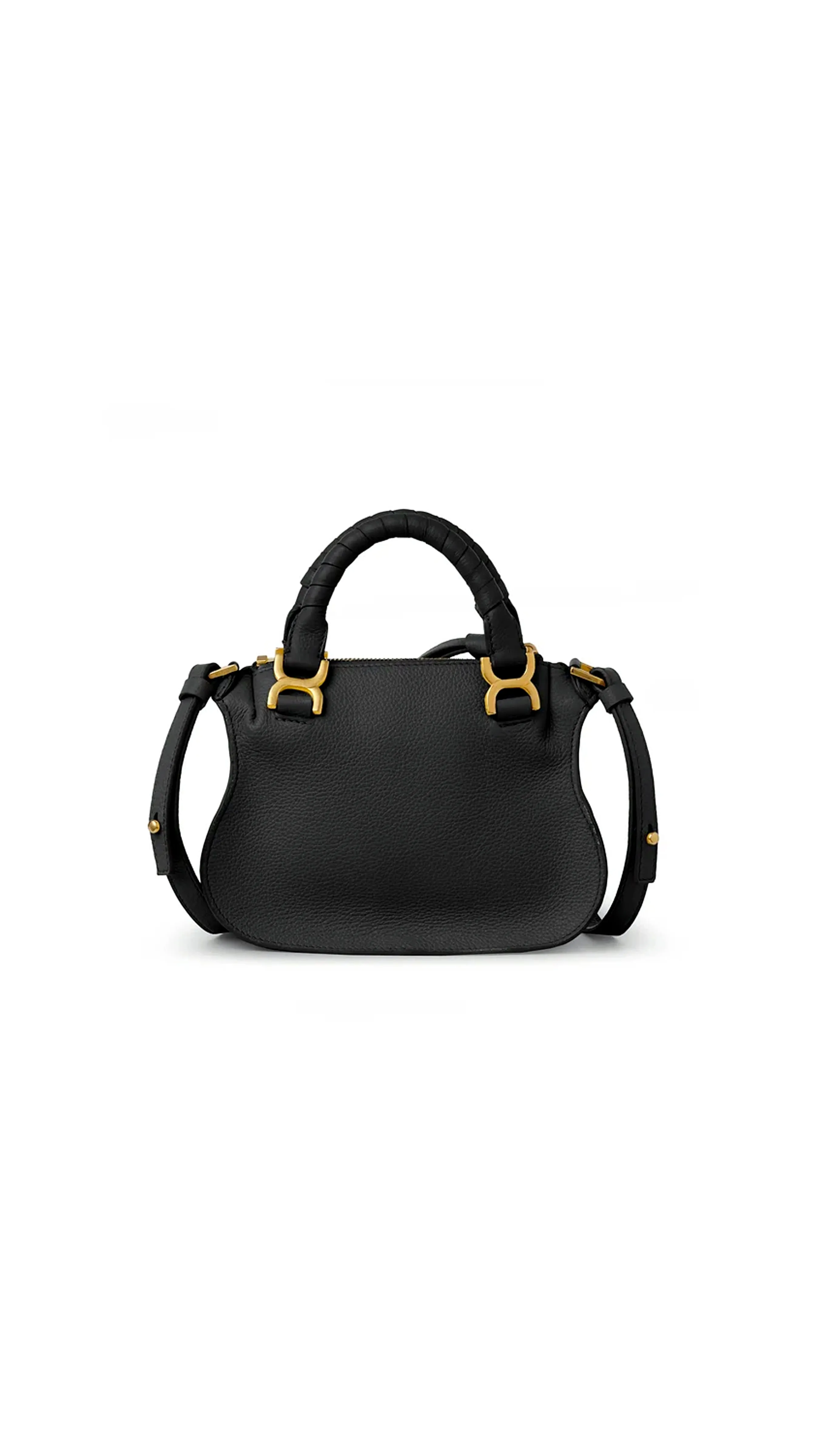 Grained Leather Black Mini Marcie Bag