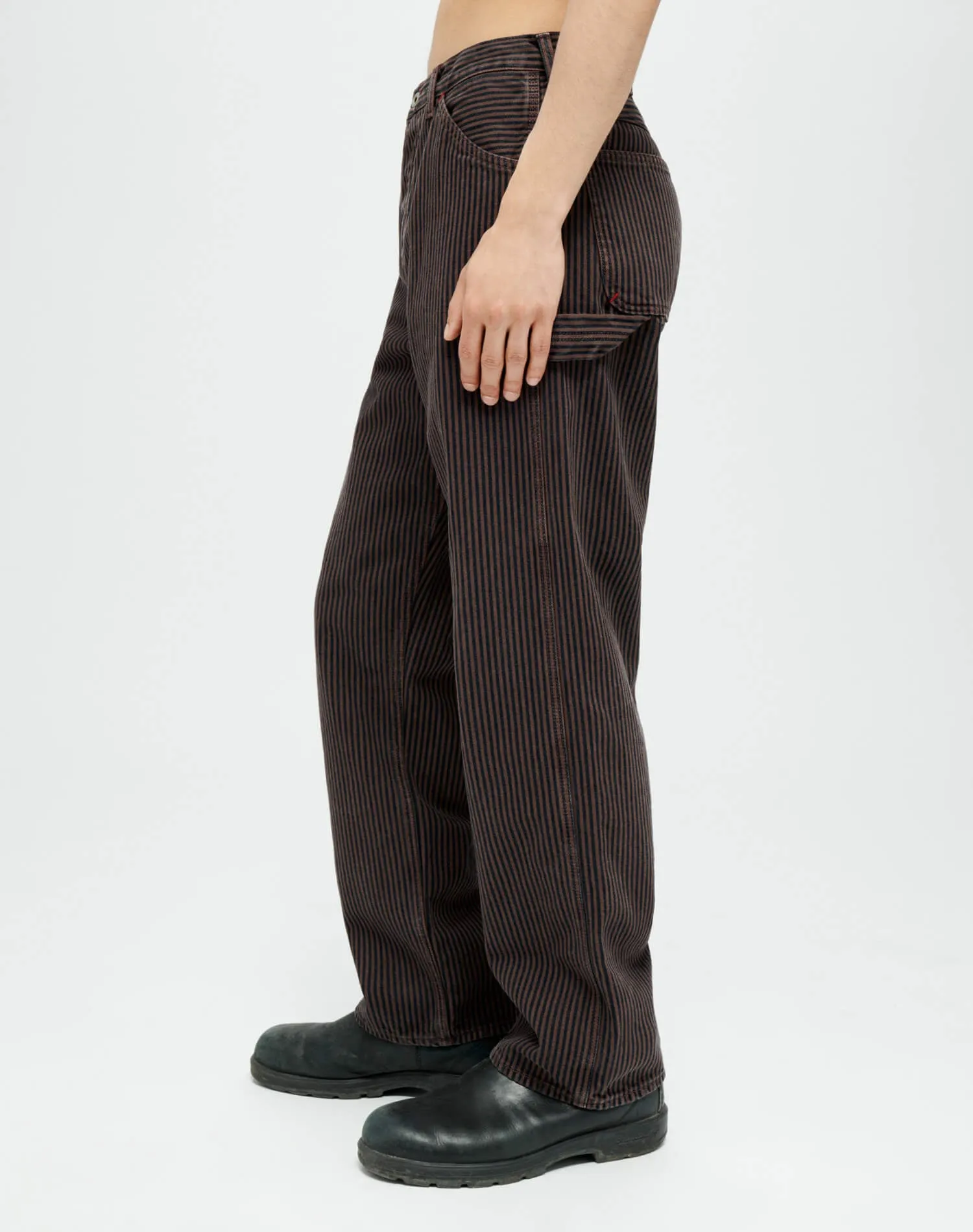 Brown Hickory Stripe Modern Painter Pants