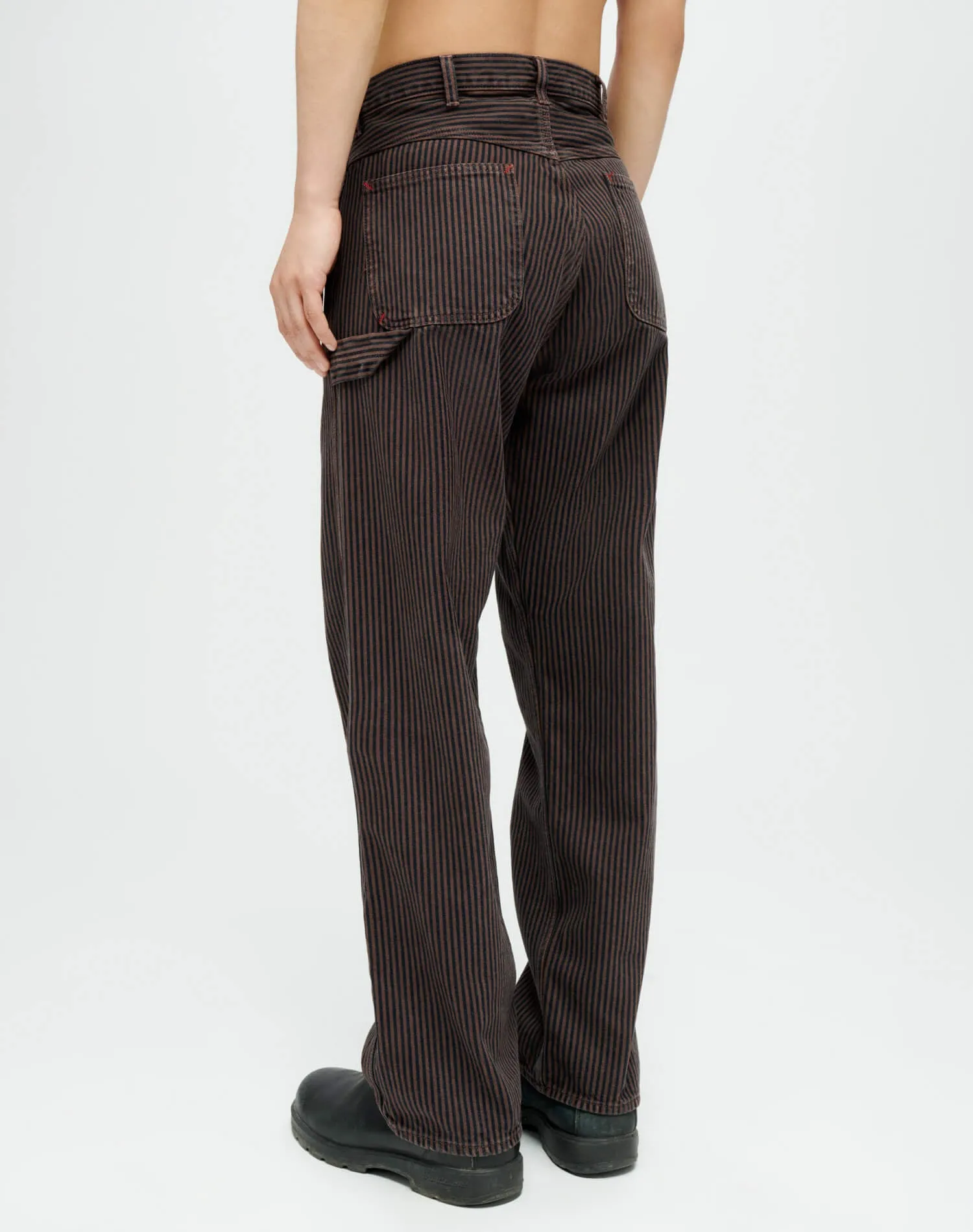 Brown Hickory Stripe Modern Painter Pants