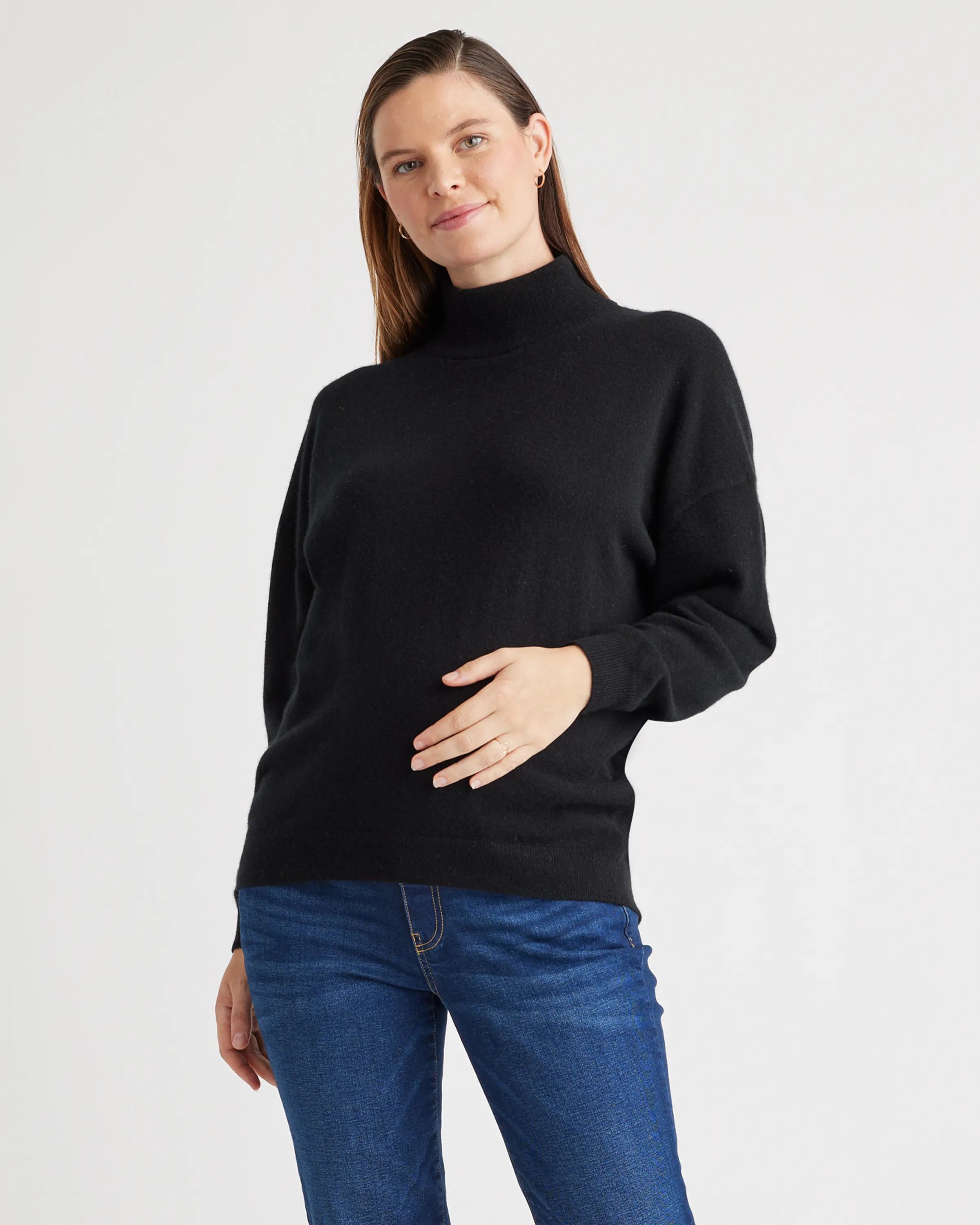 Maternity Turtleneck Sweater in Mongolian Cashmere