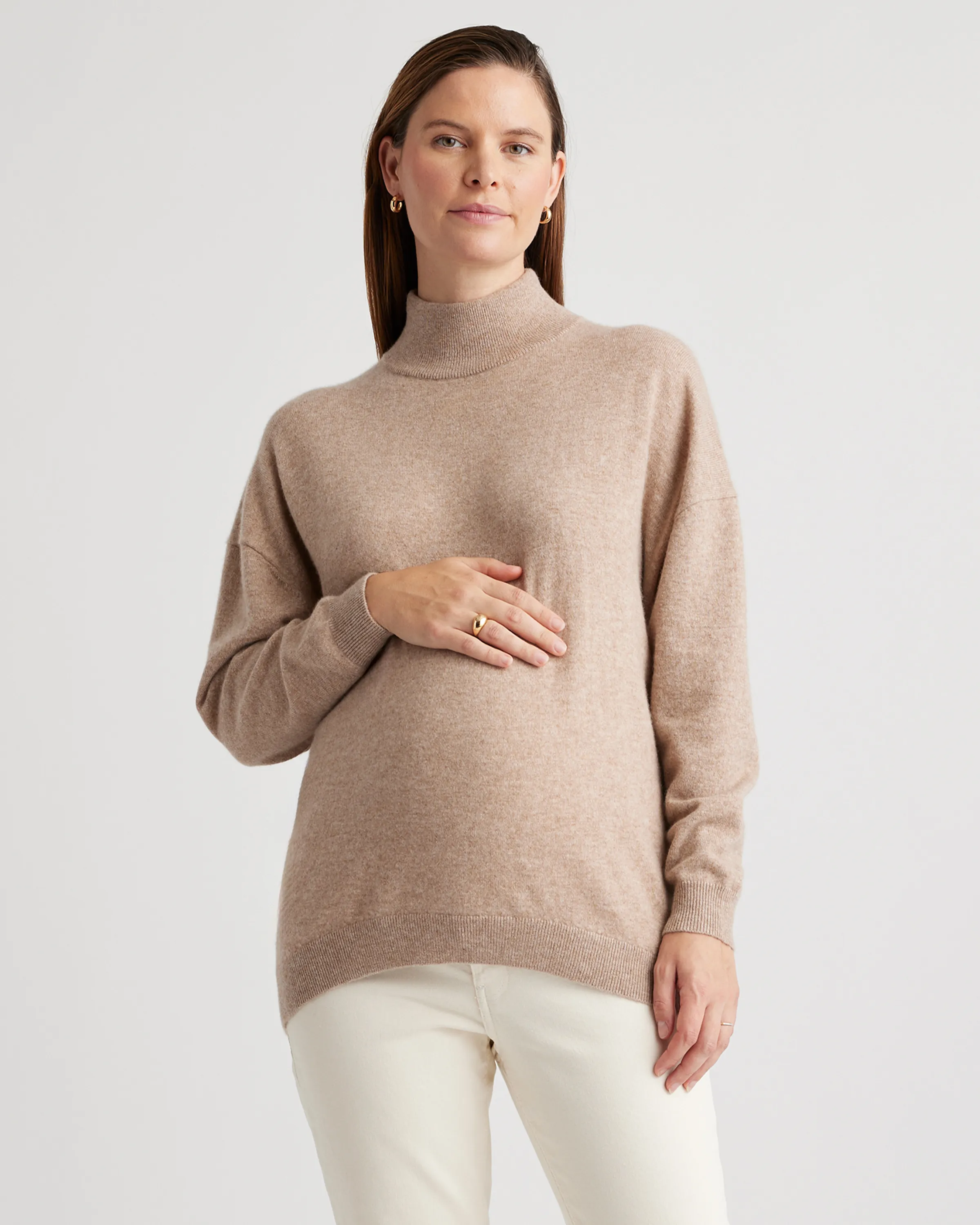 Maternity Turtleneck Sweater in Mongolian Cashmere