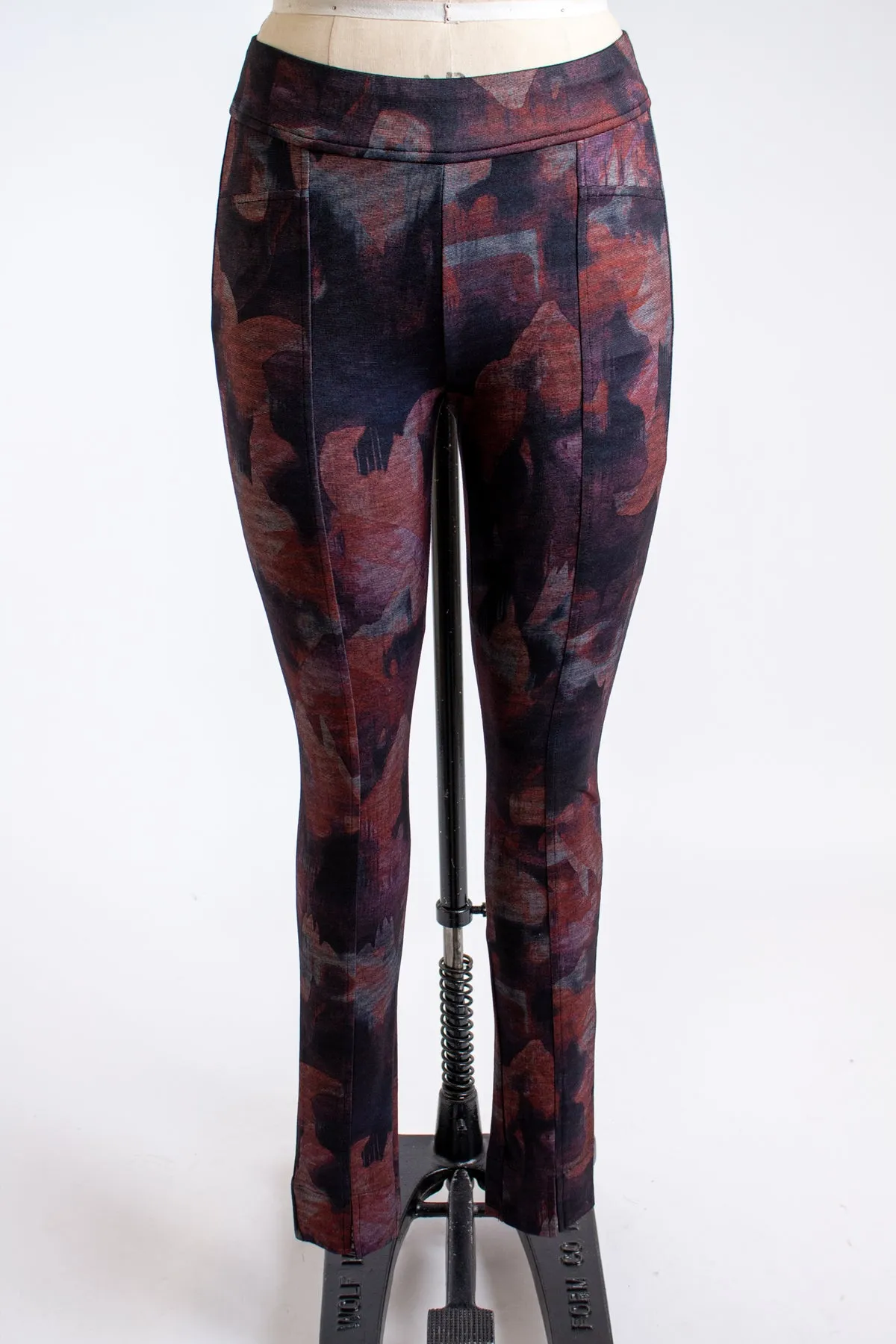 Multicolor Black and Maroon Legging