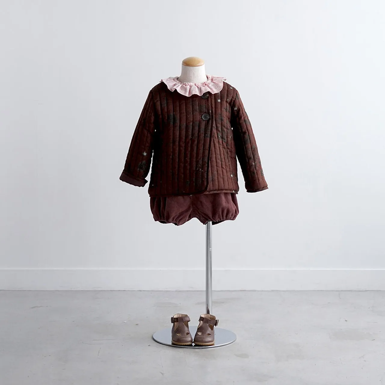 NAOMI ITO brown quilted jacket 80cm