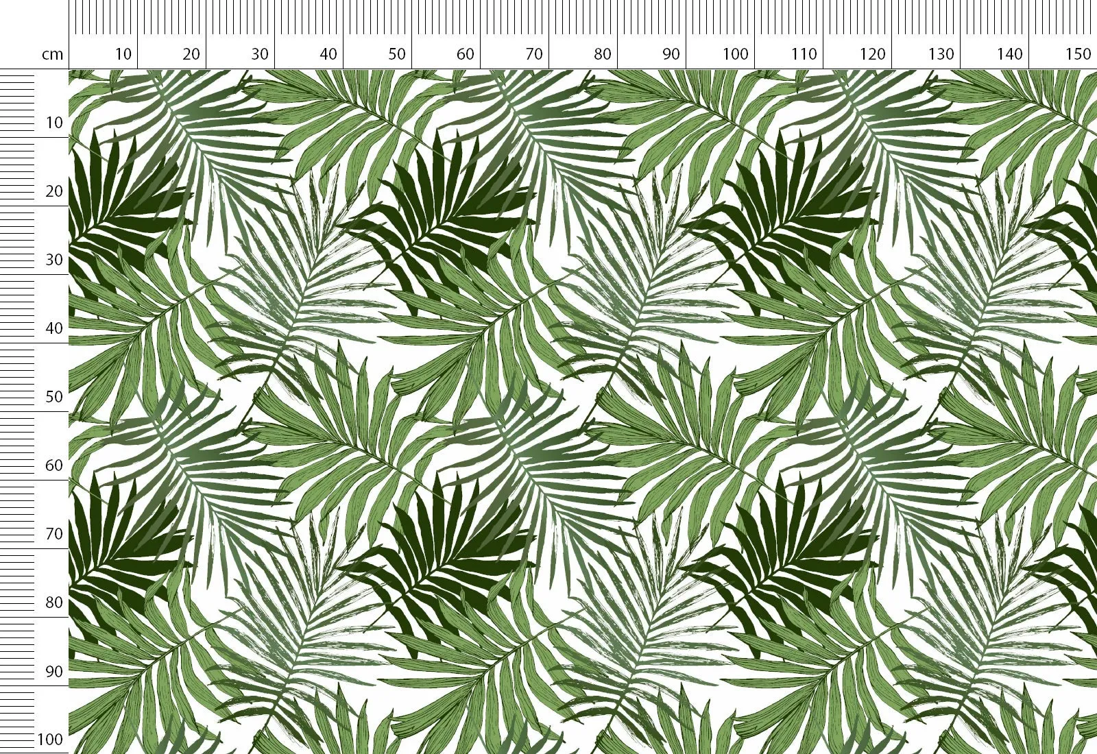 Natural Linen Fabric with Palm Leaves Print - 148 cm Width - By The Yard for Clothes and Home Textile