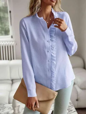 Natural Ruffled Edge Blouse