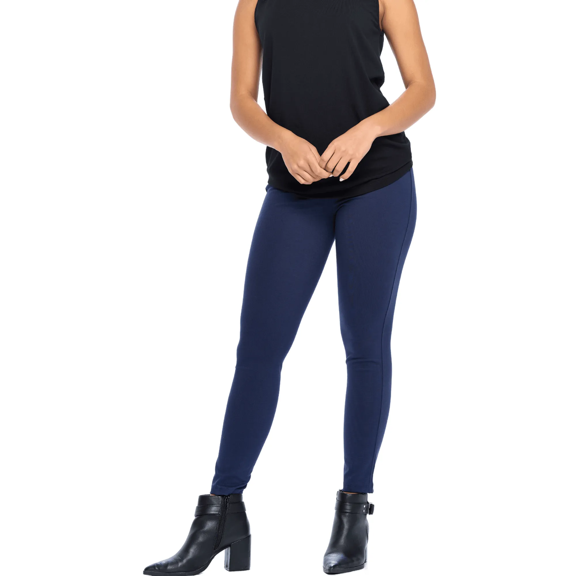 Navy Crop Ponte Legging