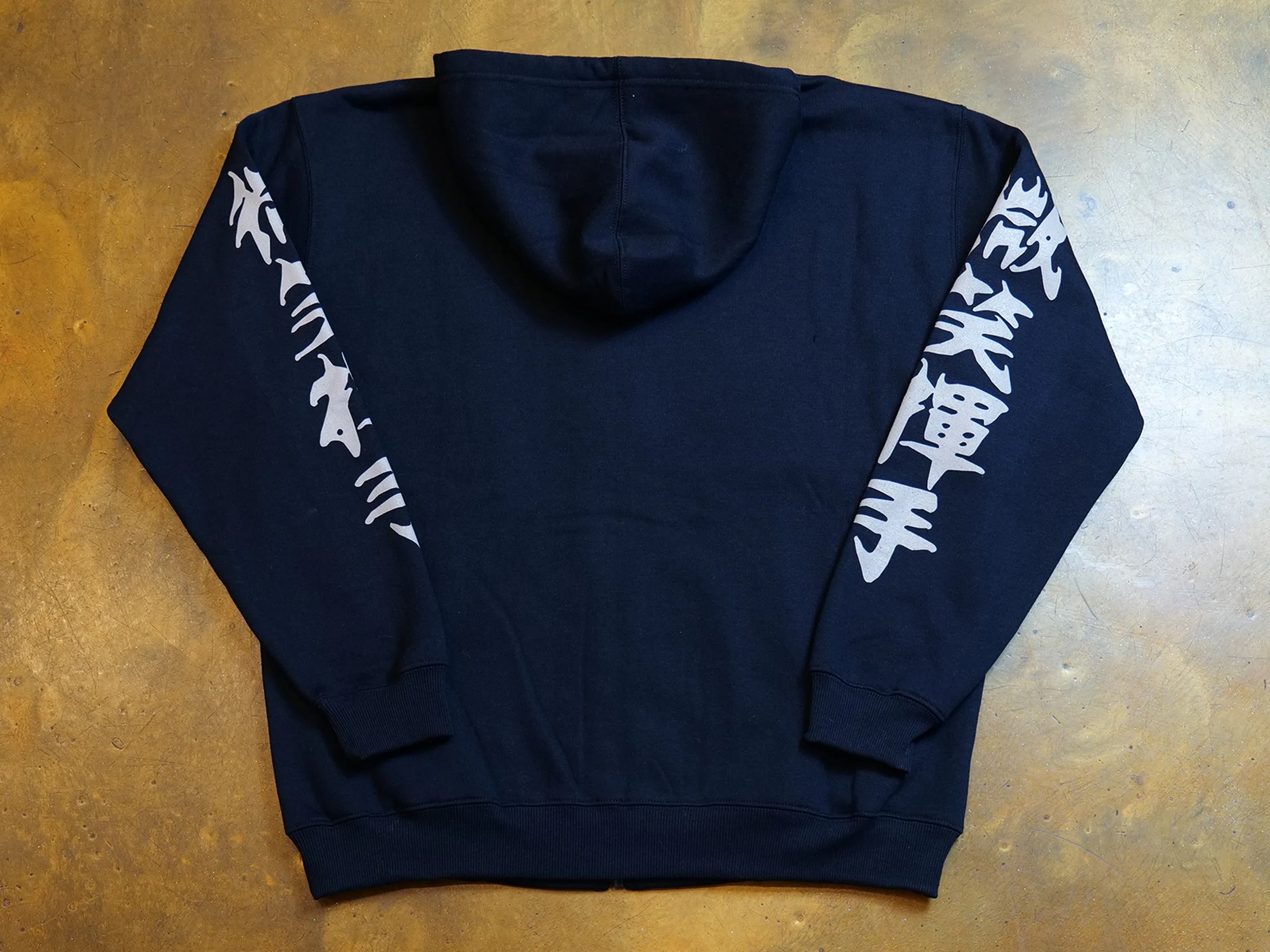 Navy Double Happiness Zip Hoodie