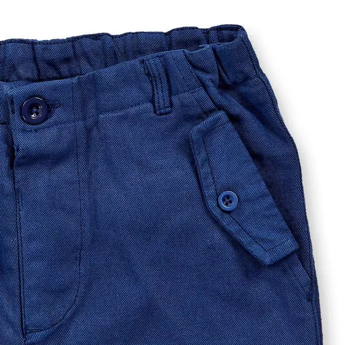 Navy Ulli Twill Shorts by Sense Organics