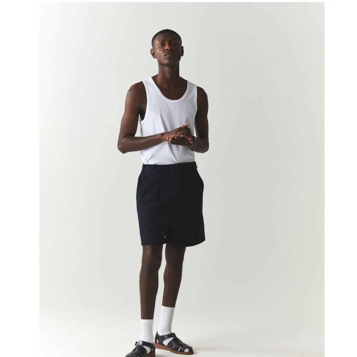 Navy Welter Shelter Pleated Shorts - Shop Now