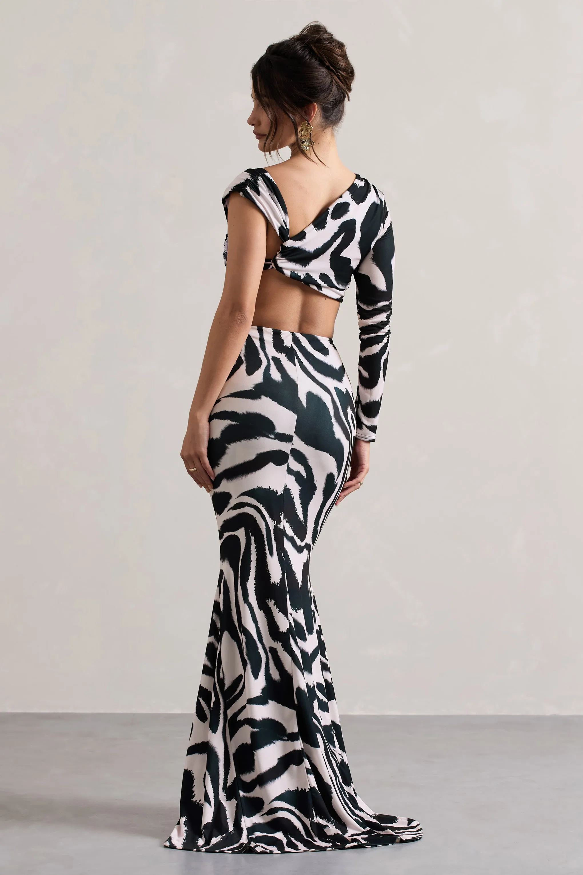 Neomie Zebra Print Fishtail Maxi Skirt - Shop Now