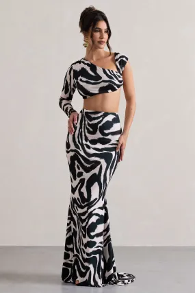 Neomie Zebra Print Fishtail Maxi Skirt - Shop Now