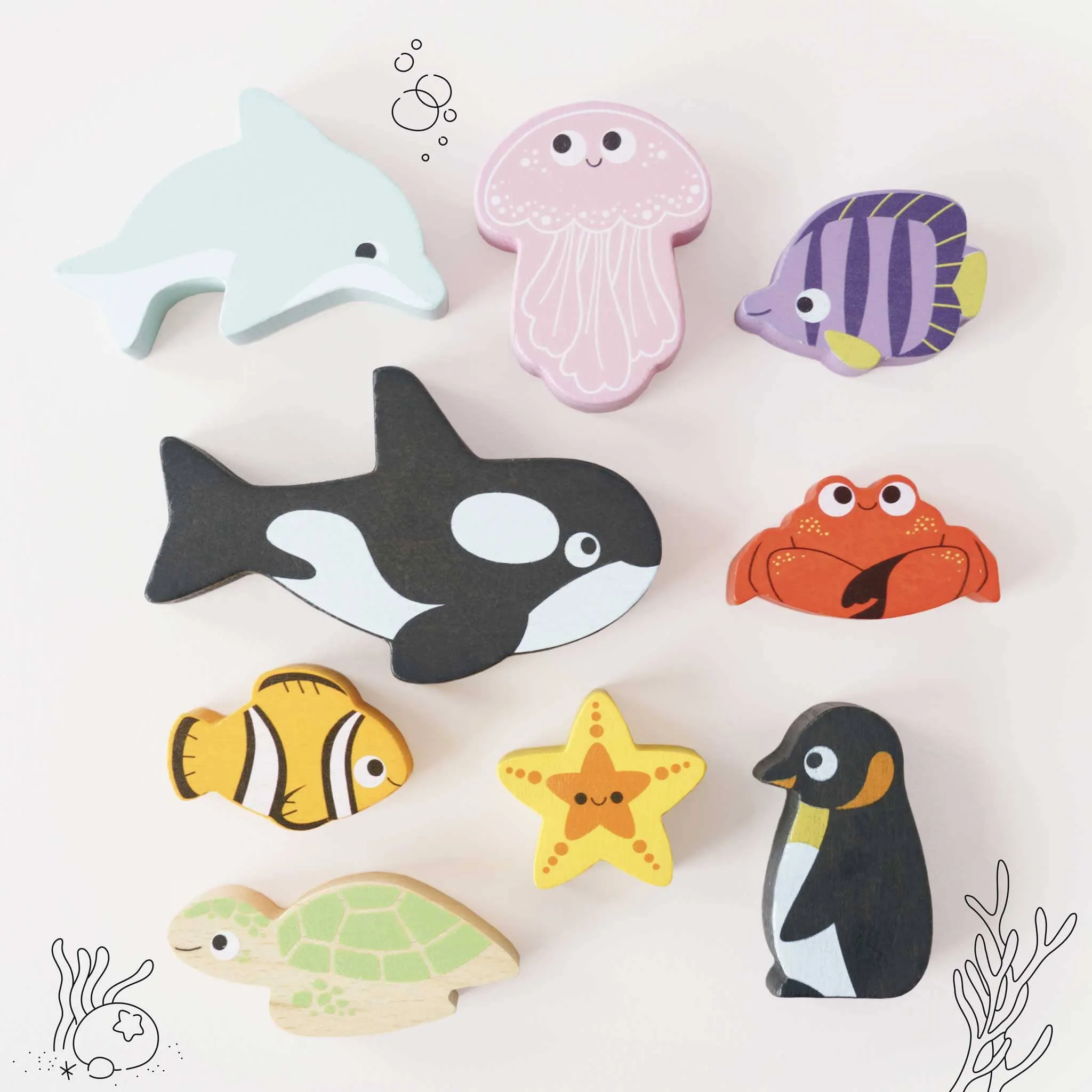 Ocean Animals Stackable Toy Set - Carrying Bag