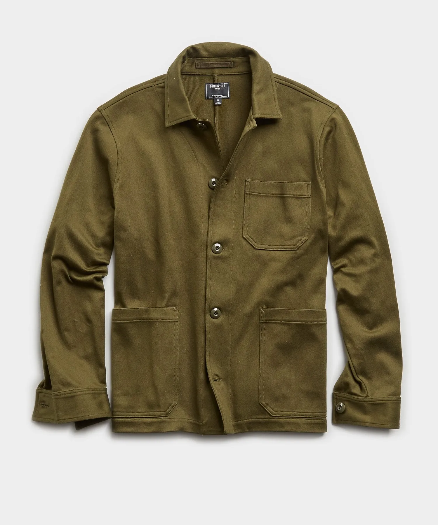 Olive Japanese Knit Chore Coat