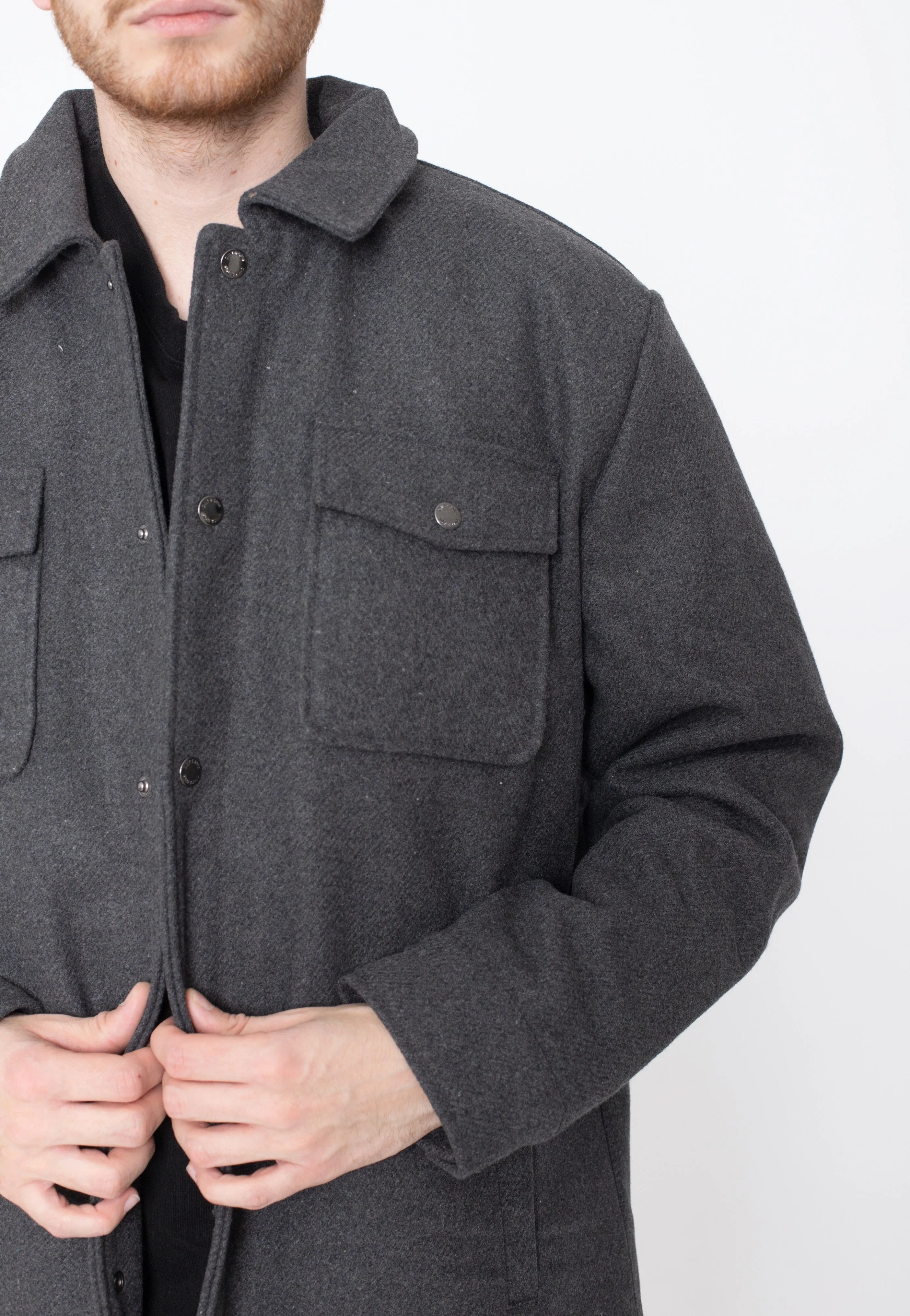 Only & Sons - Creed Loose Wool Dark Grey Melange Jacket