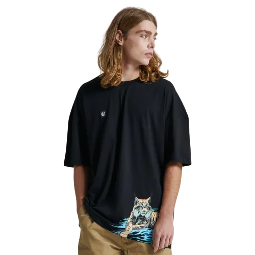 Oversized Black Lince T-shirt by DOLLY NOIRE