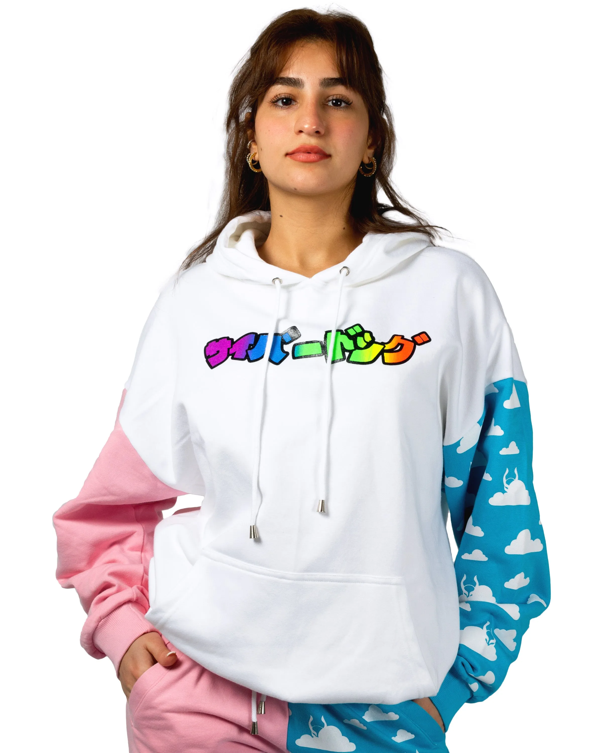 Oversized Cloud Print Hoodie