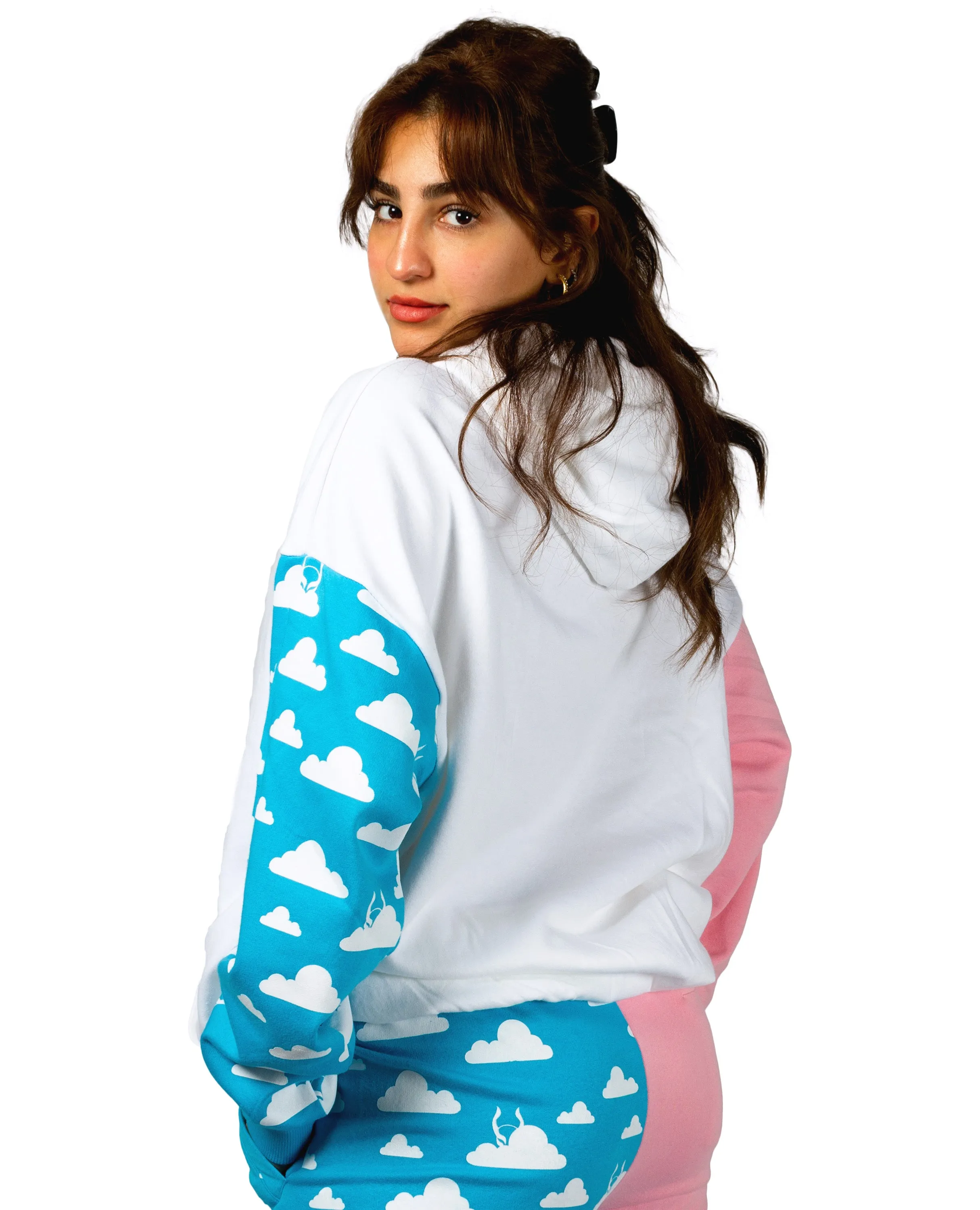 Oversized Cloud Print Hoodie