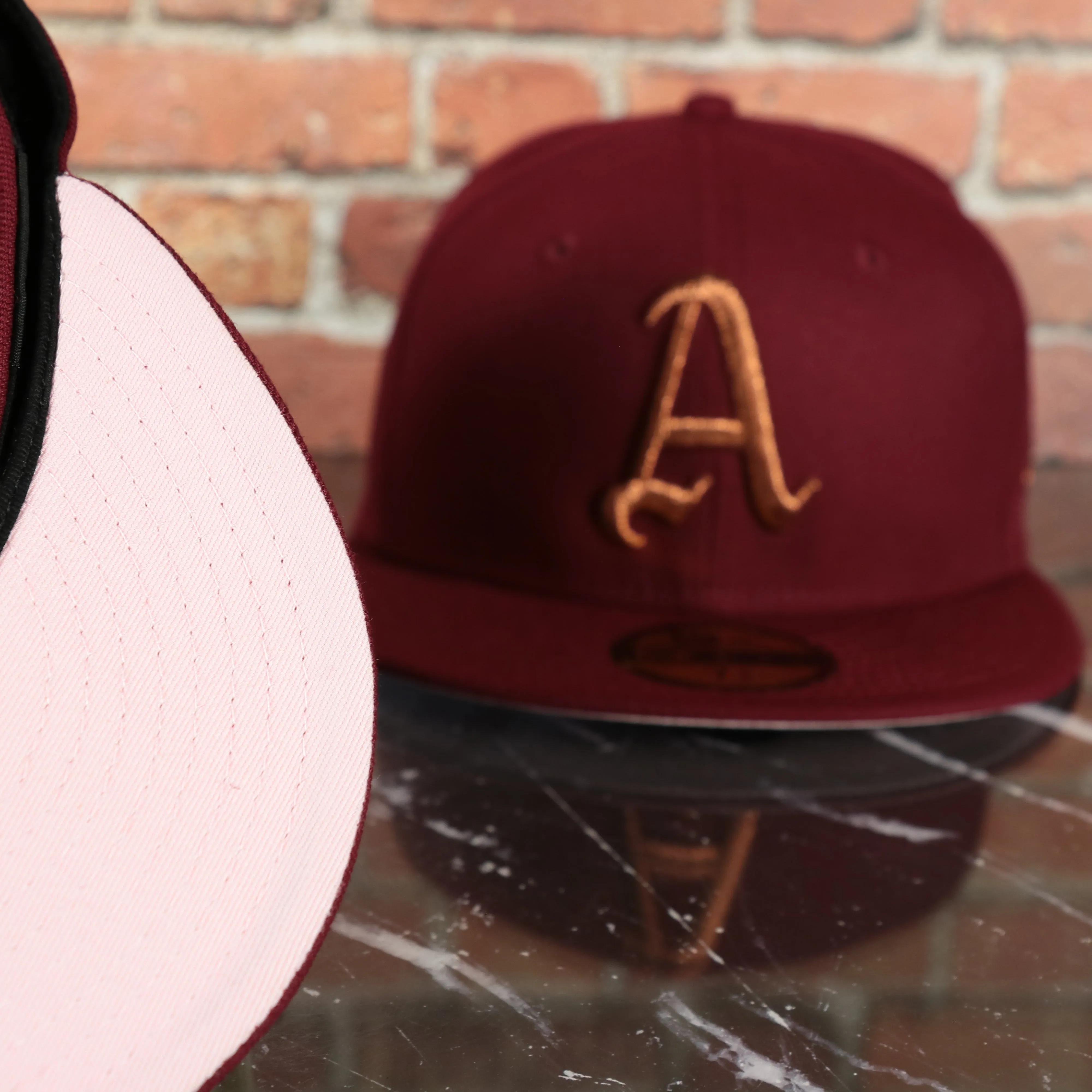 Philadelphia Athletics Glow In the Dark 1929 World Series Pink Bottom Cardinal Fitted Cap