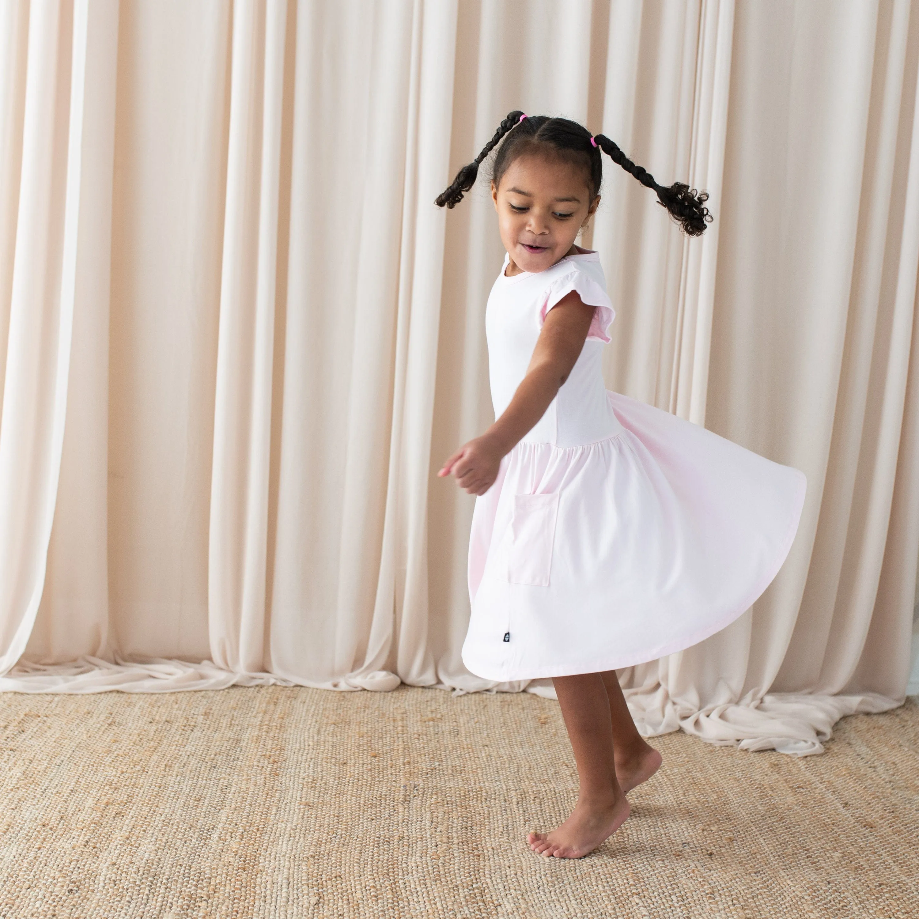 Pink Cherry Blossom Pocket Dress