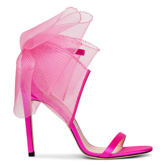 Pink Satin Jimmy Choo Aveline 100 Sandals