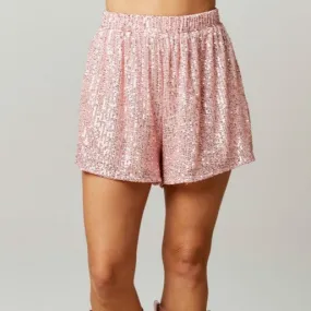 Pink Sequin Shorts Display